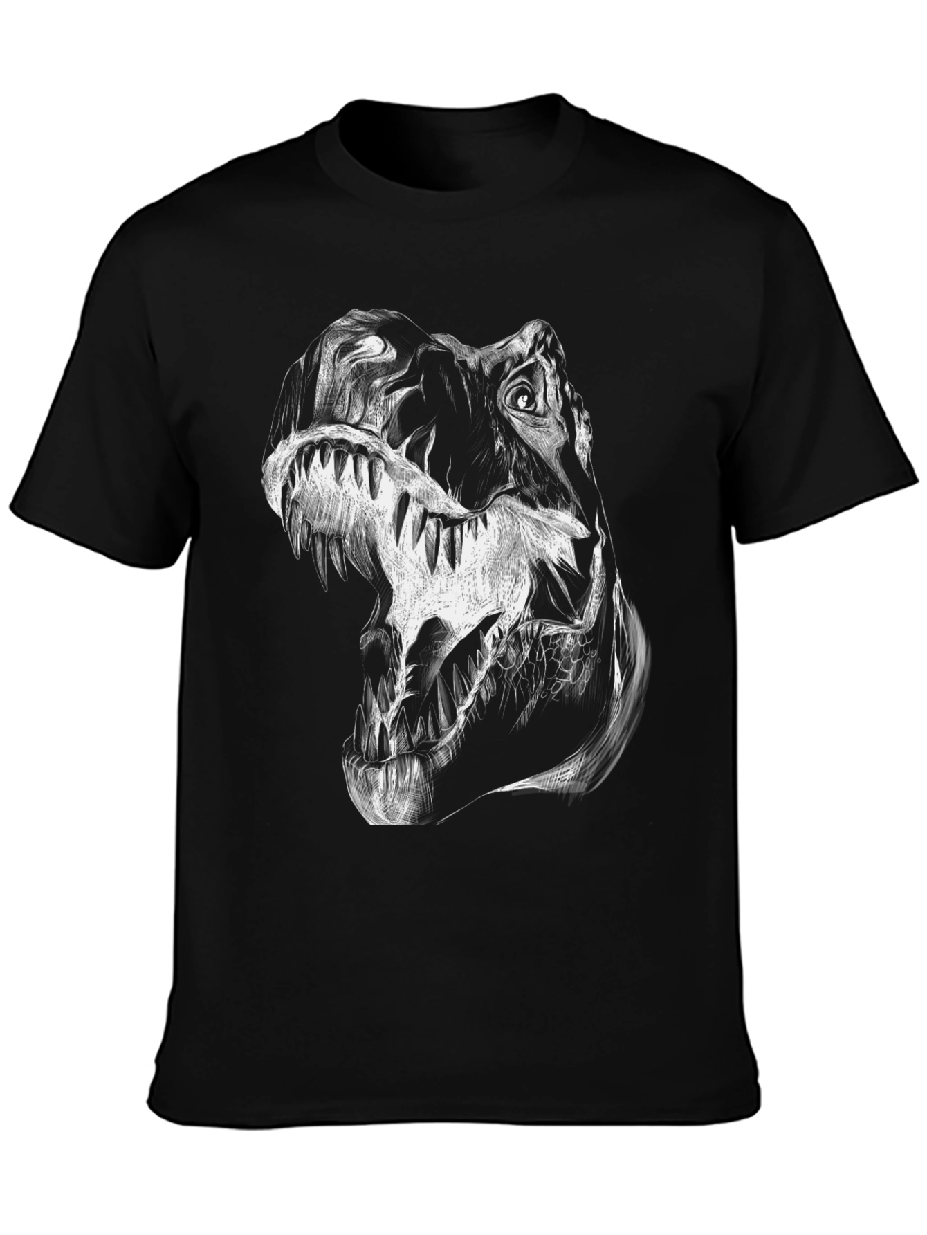 Black Dinosaur Graphic Tee - Black T-Rex Shirt view 3