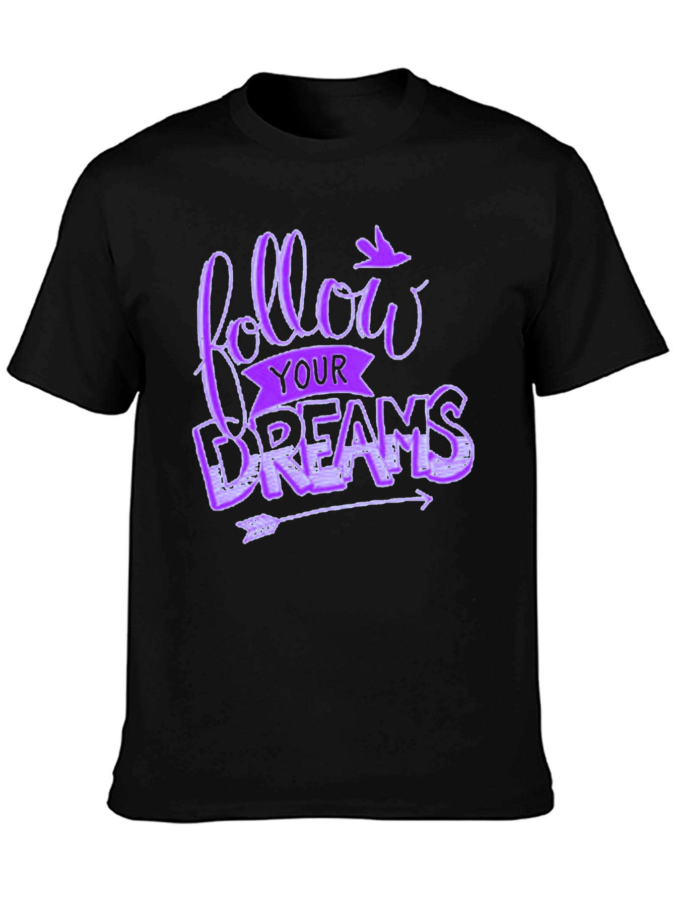 Black Follow Your Dreams Graphic Tee - Unisex Black T-Shirt view 3