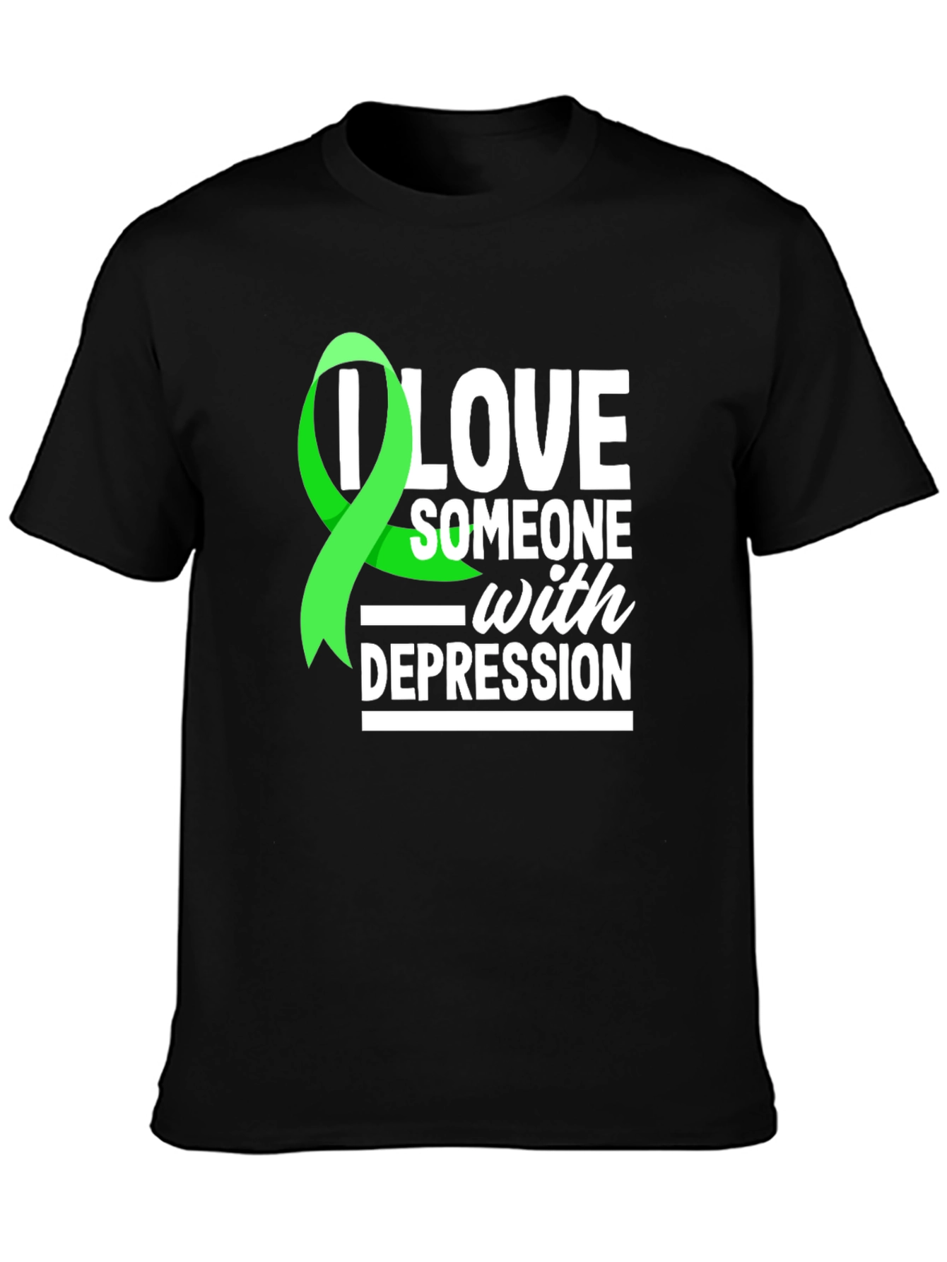 Black I Love Someone With Depression Awareness T-Shirt view 3