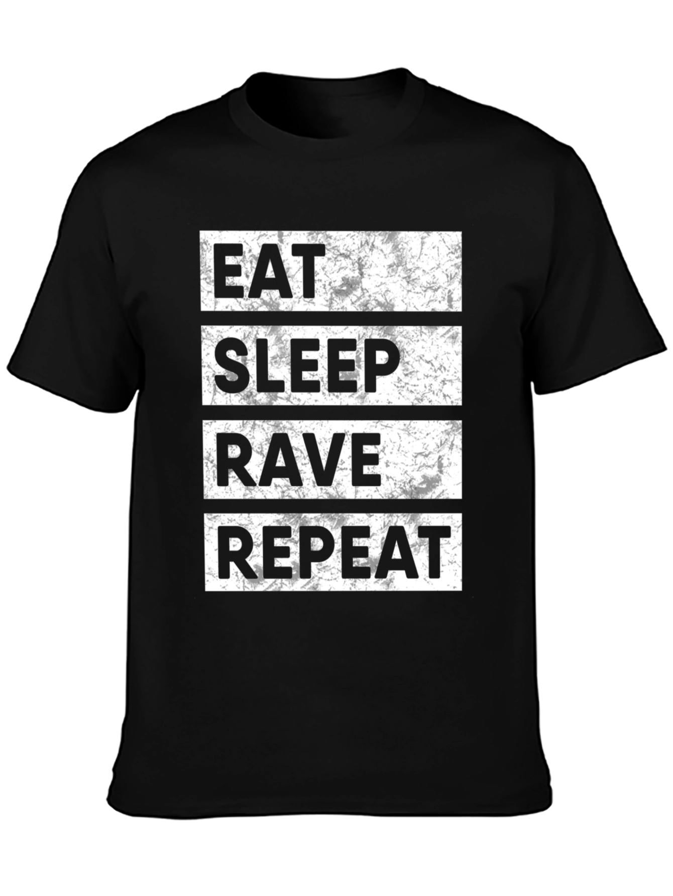 Black Eat Sleep Rave Repeat Black T-Shirt view 3