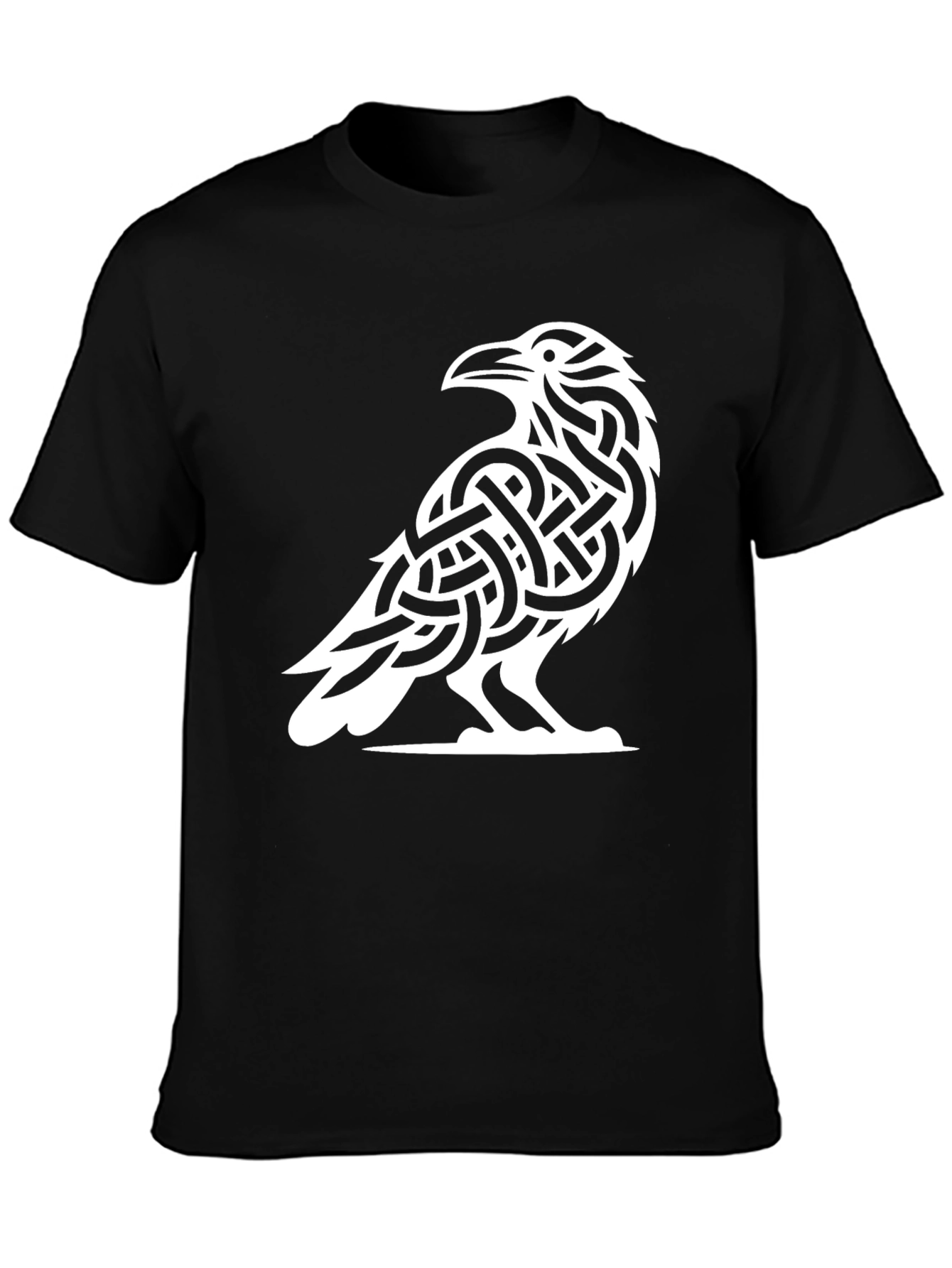 Black Raven Knot T-Shirt - Celtic Bird Design view 3