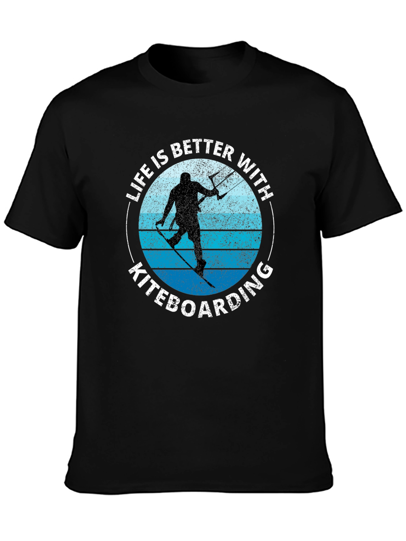 Black Kiteboarding Life T-Shirt - Watersport Apparel view 3