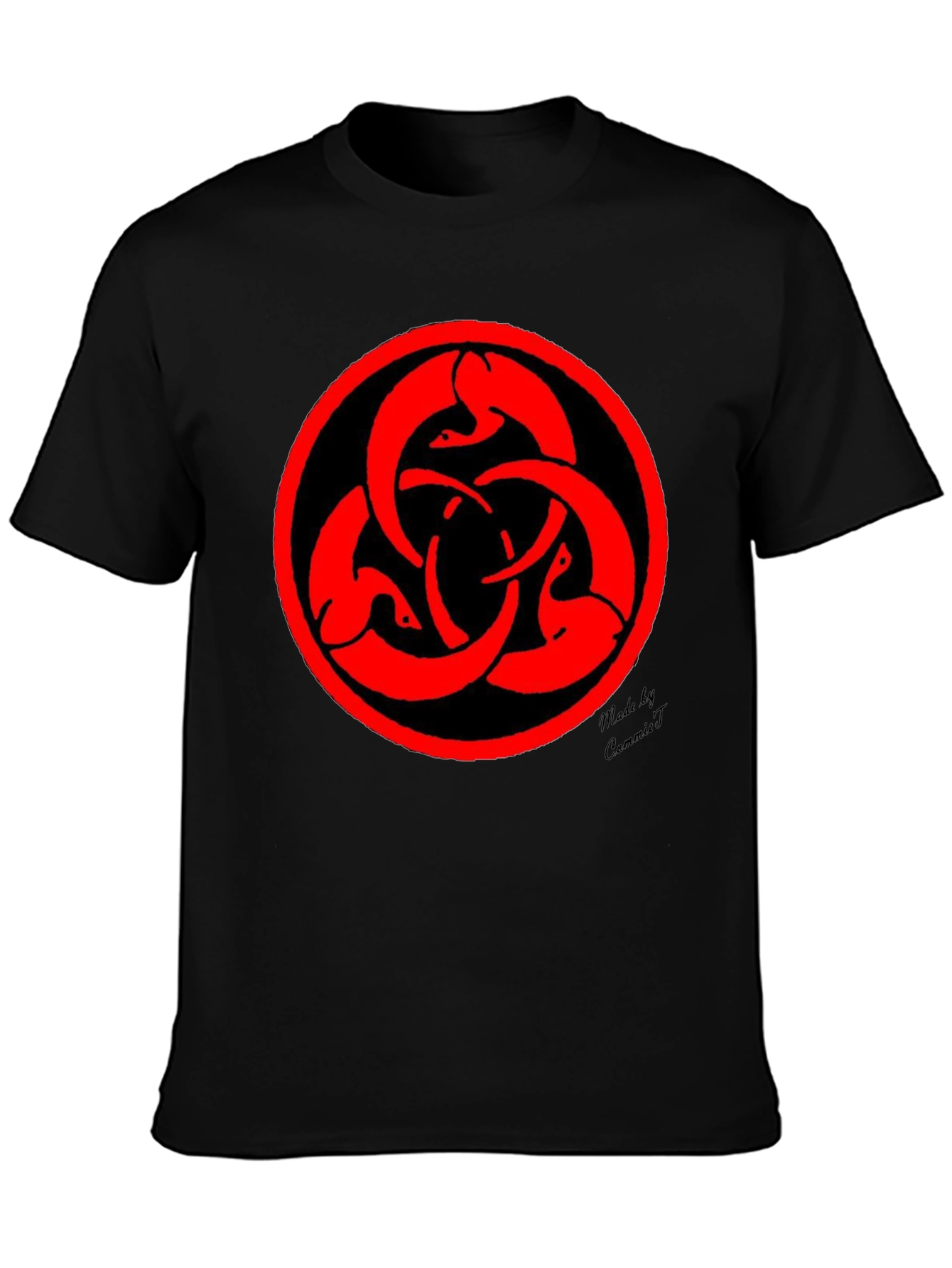 Black Unique Red Bird T-Shirt - Black Cotton Blend view 3