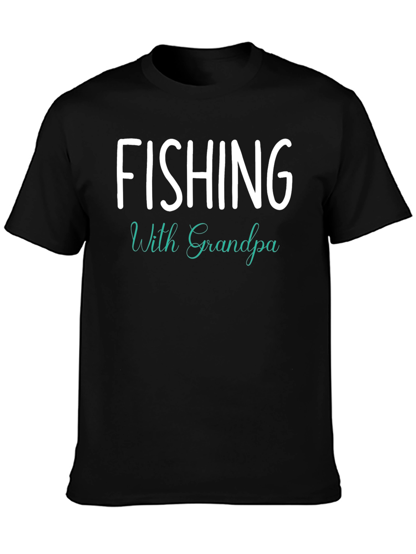 Black Fishing With Grandpa Graphic Tee - Black Cotton view 3