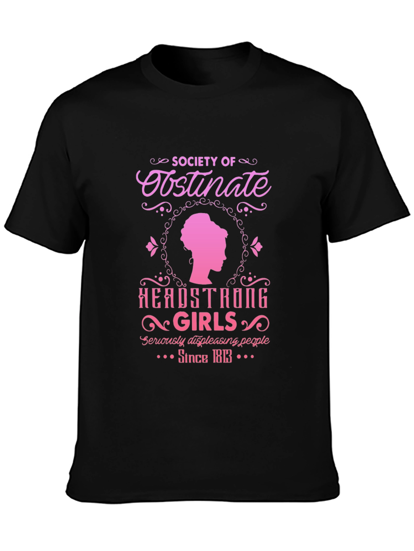 Black Obstinate Headstrong Girls T-Shirt view 3