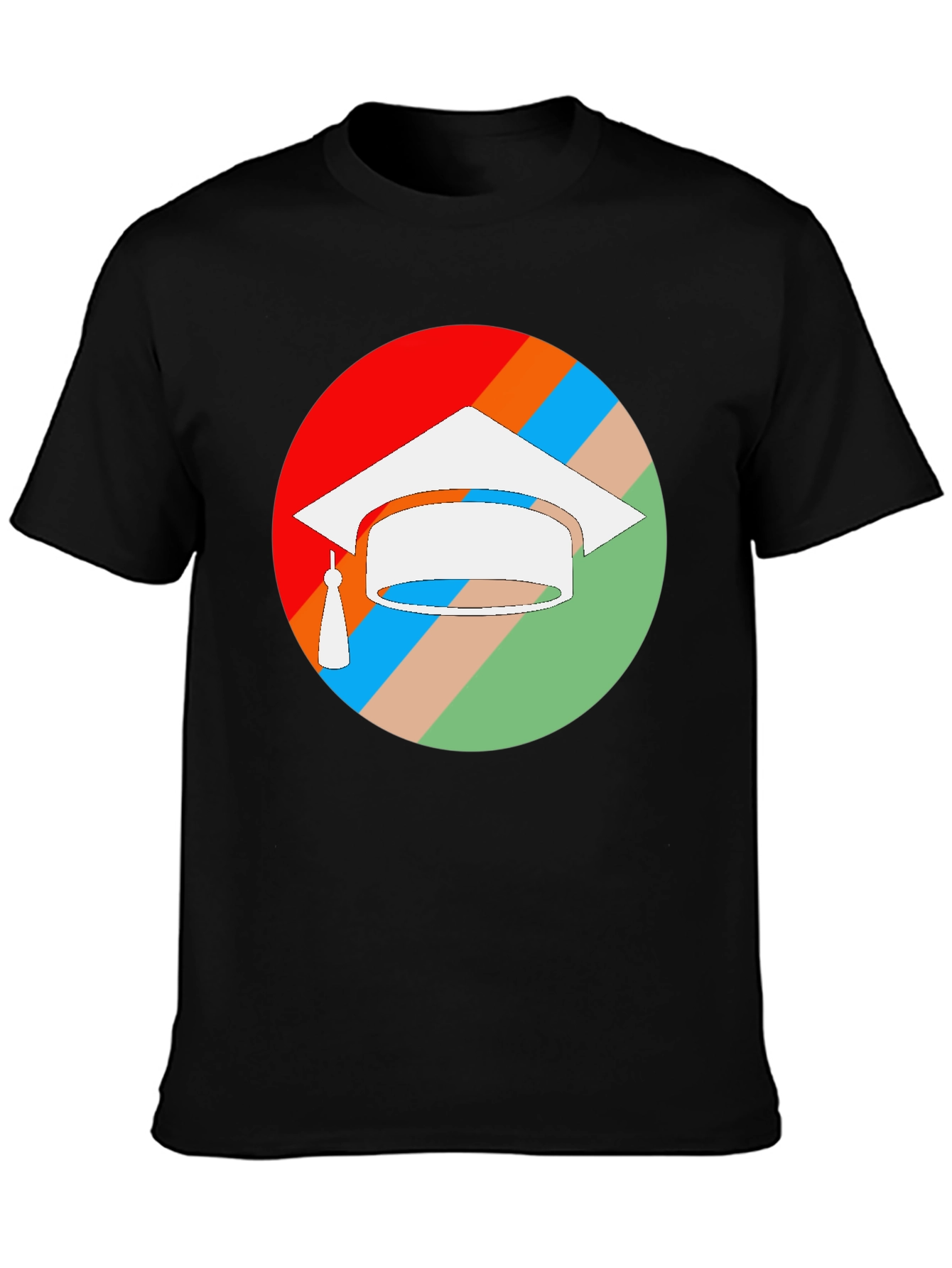 Black Graduation Cap T-Shirt - Colorful Celebration view 3