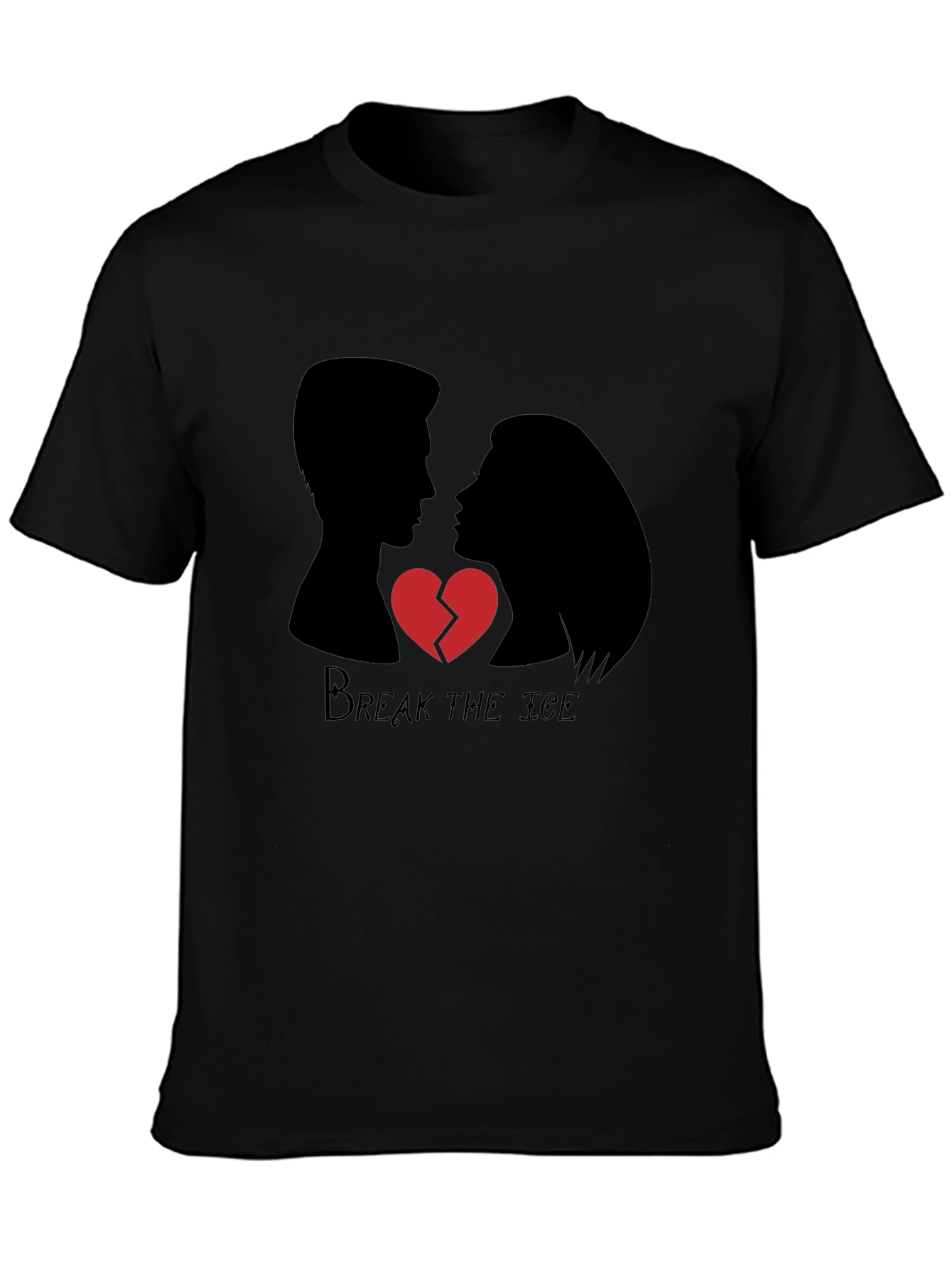 Black Break the Ice Graphic Tee - Heartbreak Design view 3