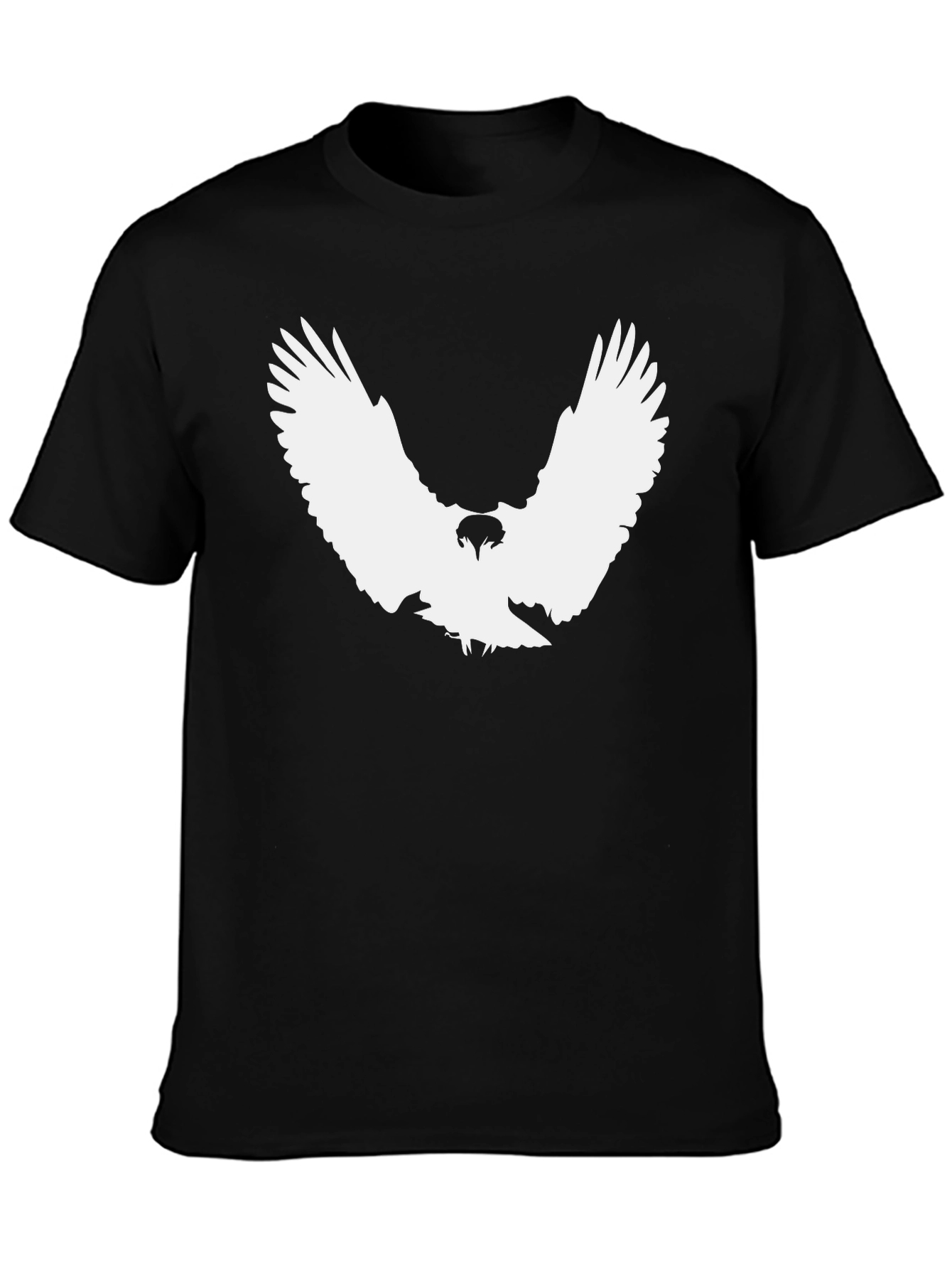 Black Black T-Shirt with White Eagle Graphic view 3