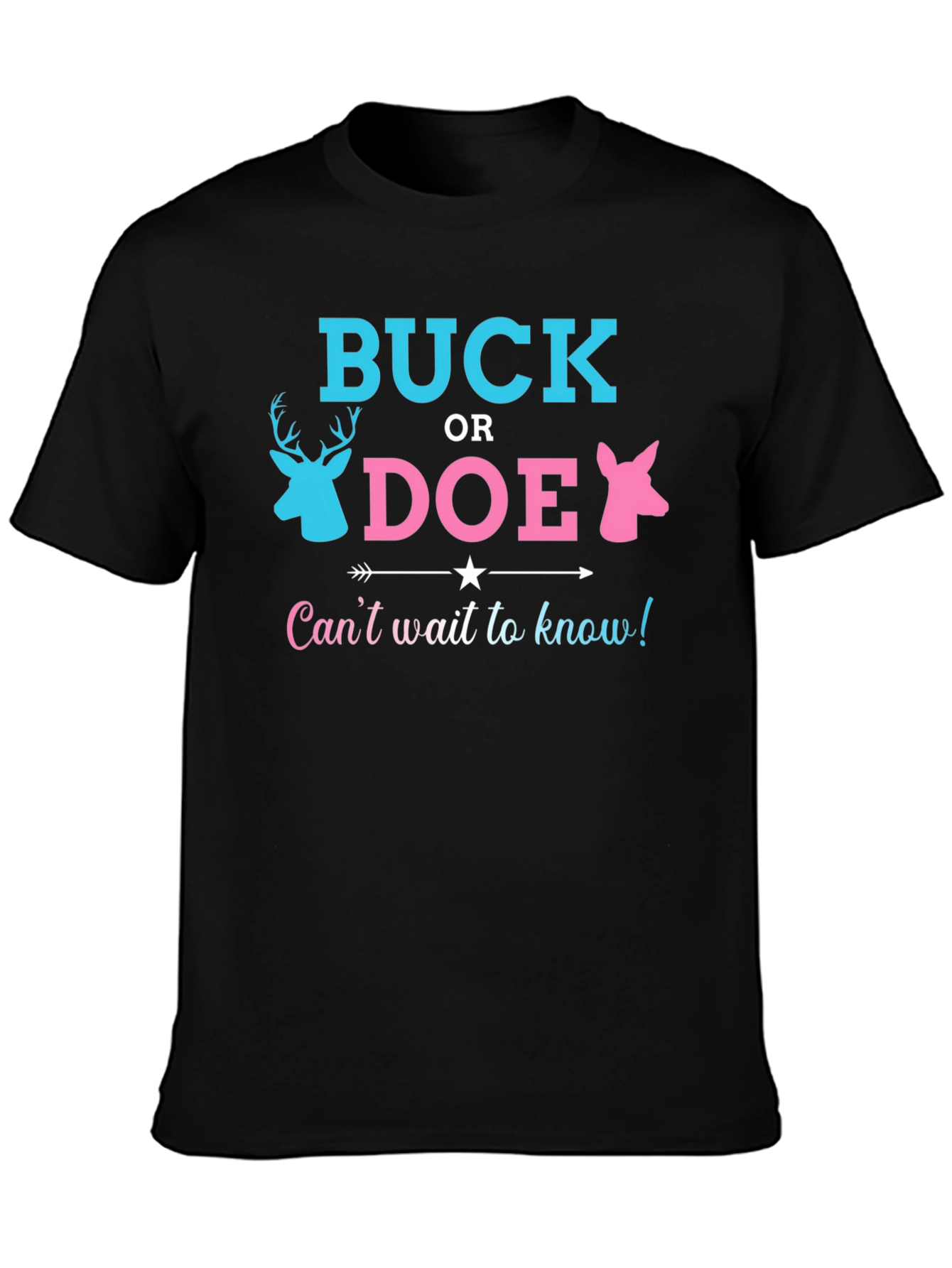 Black Buck or Doe Gender Reveal T-Shirt view 3