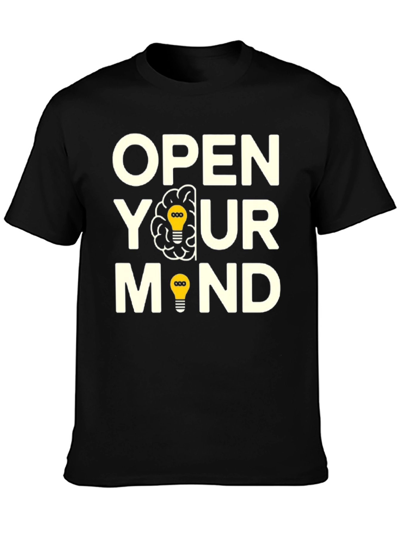 Black Open Your Mind Graphic T-Shirt - Creative Thinking Tee view 3