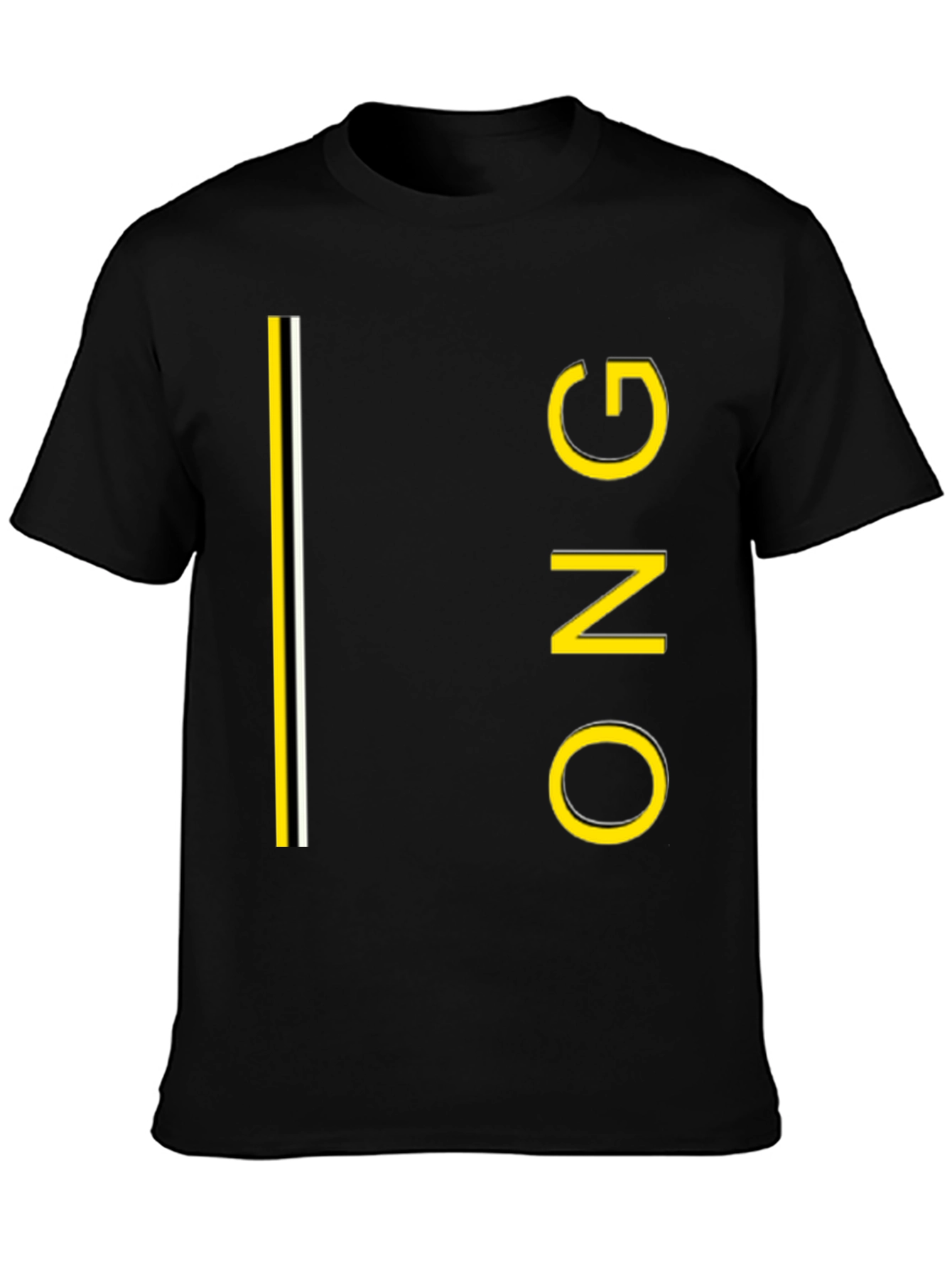 Black ONG Graphic Tee - Black Crew Neck Cotton T-Shirt view 3