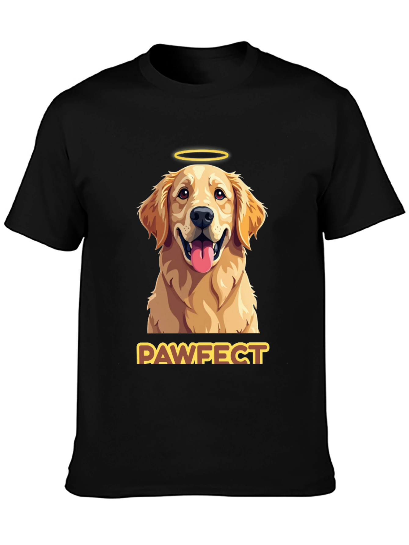 Black Pawfect Golden Retriever Graphic T-Shirt view 3