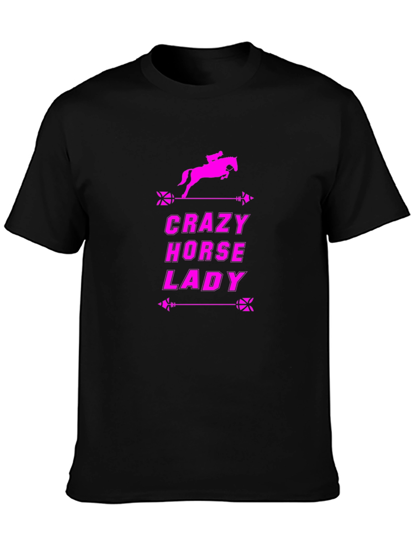 Black Crazy Horse Lady Black T-Shirt view 3