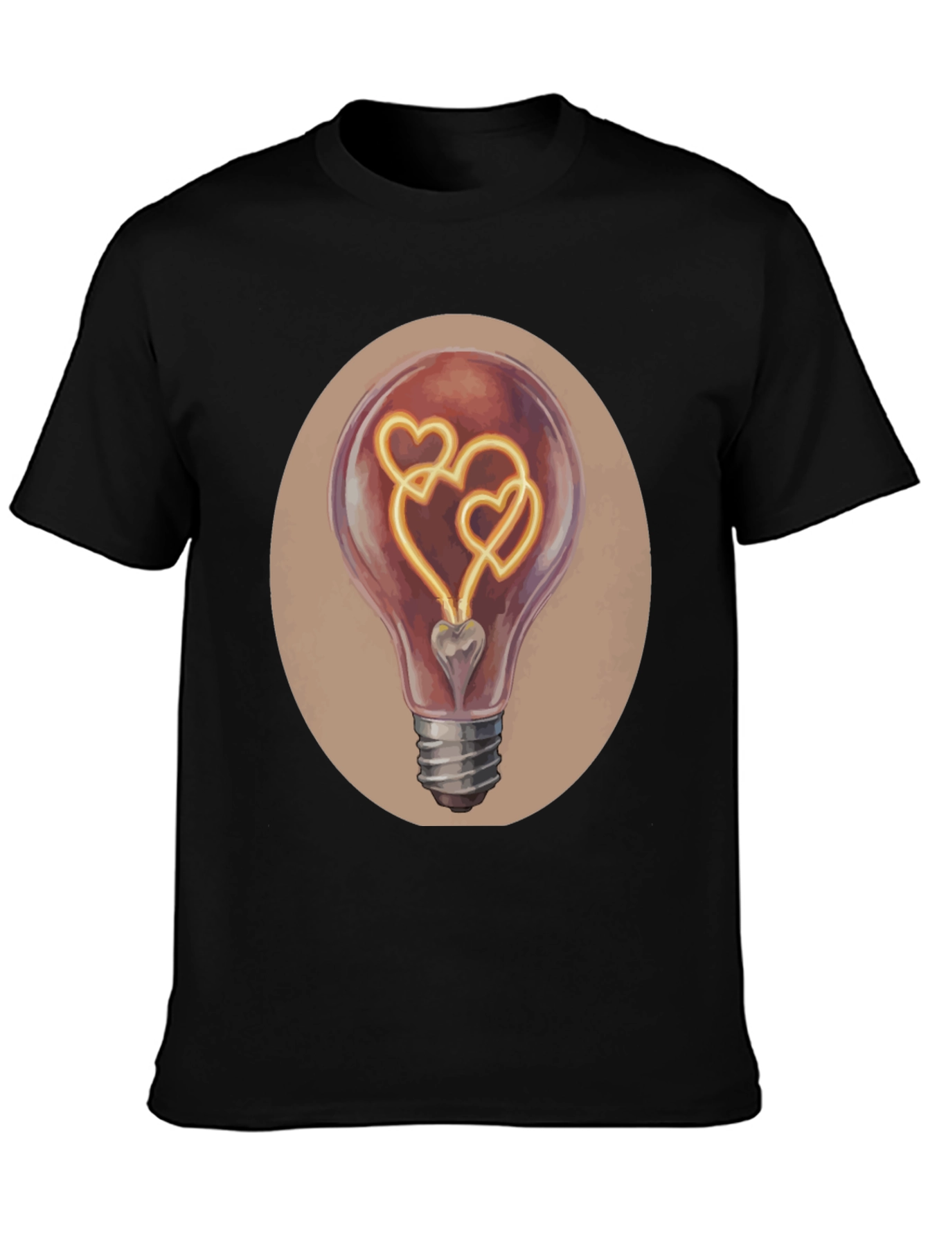 Black Heart Bulb Graphic Tee - Express Your Love! view 3