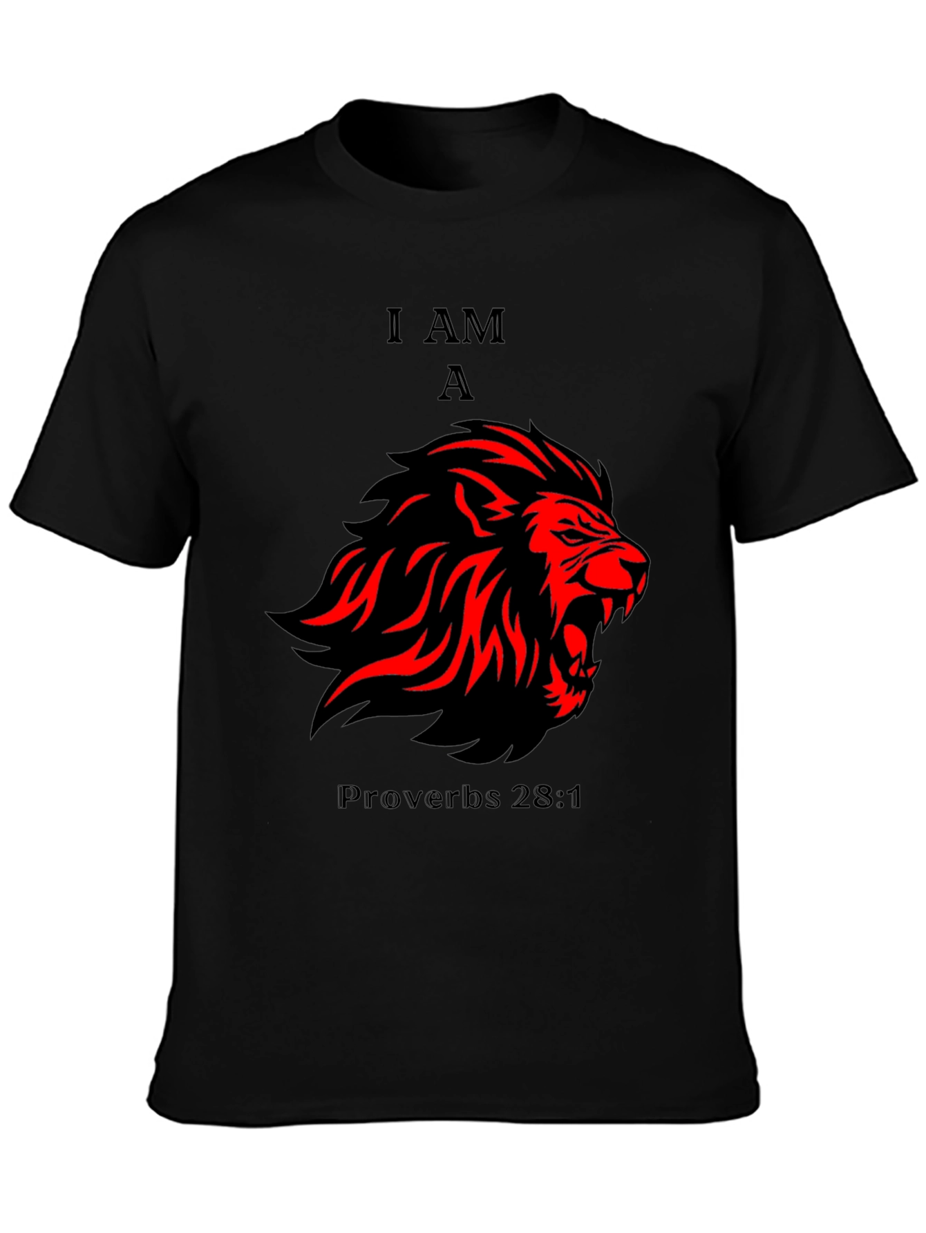 I AM A Lion - Proverbs 28:1 T-Shirt - Black - 3
