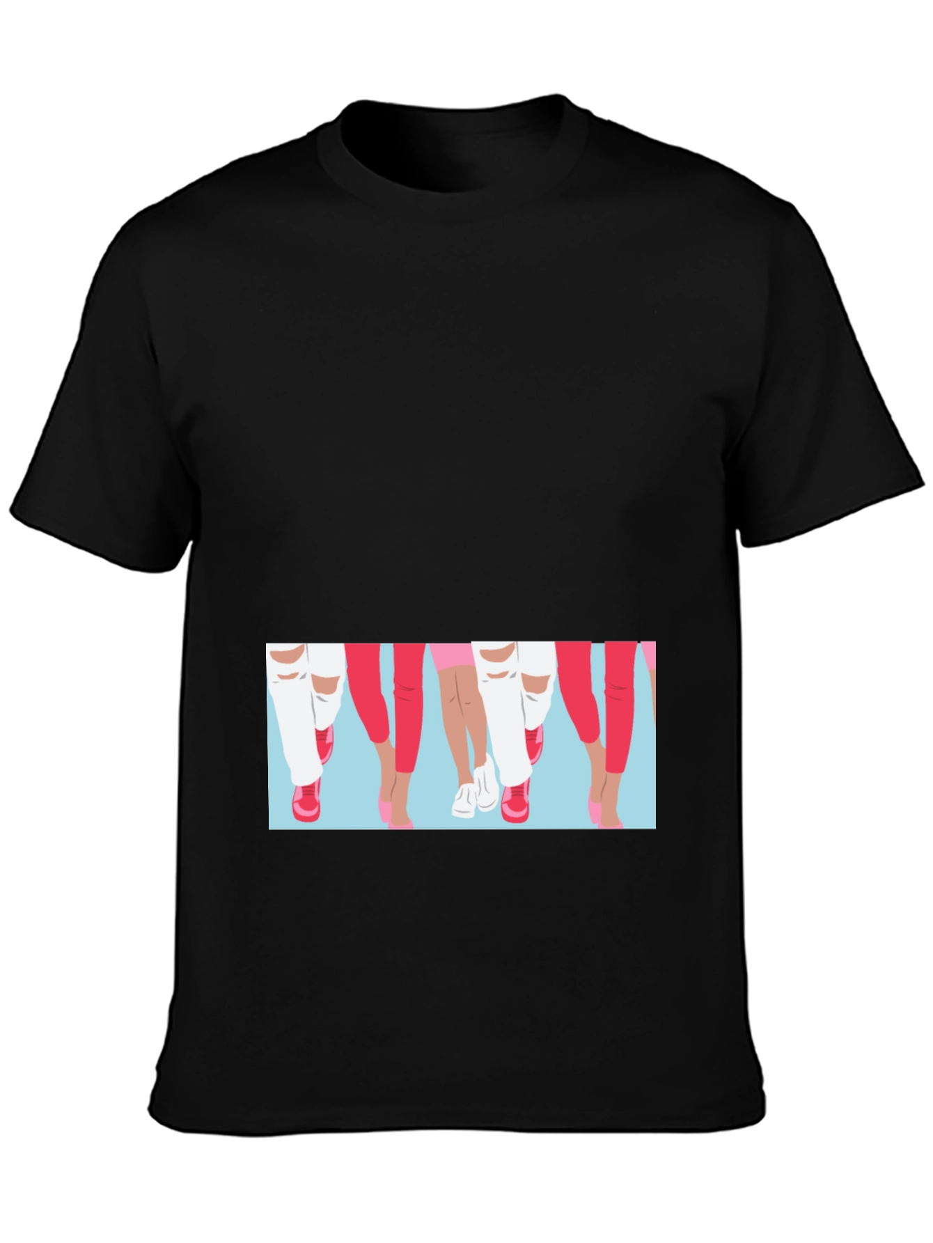 Black Graphic Print Black T-Shirt - Fashion Legs Design view 3