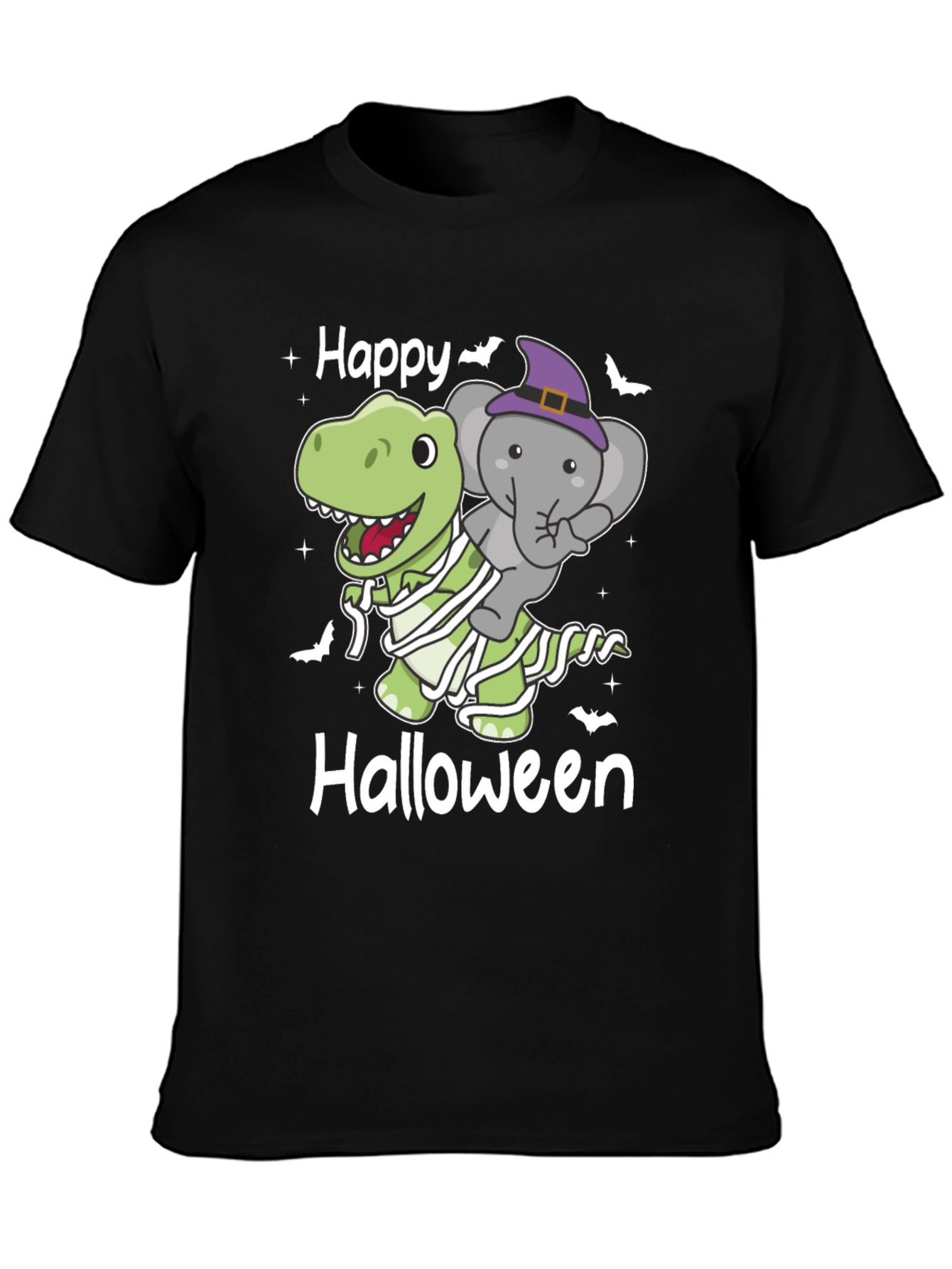 Happy Halloween Dinosaur & Elephant T-Shirt - 3