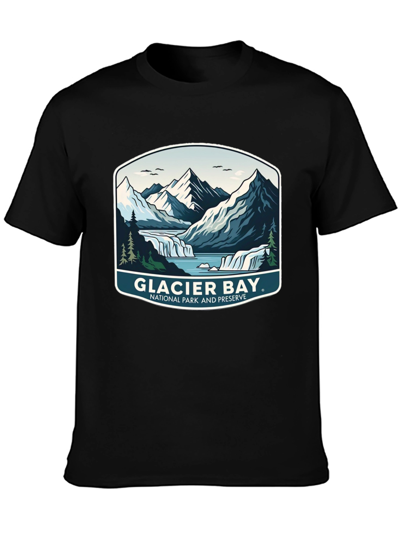 Black Glacier Bay National Park T-Shirt view 3