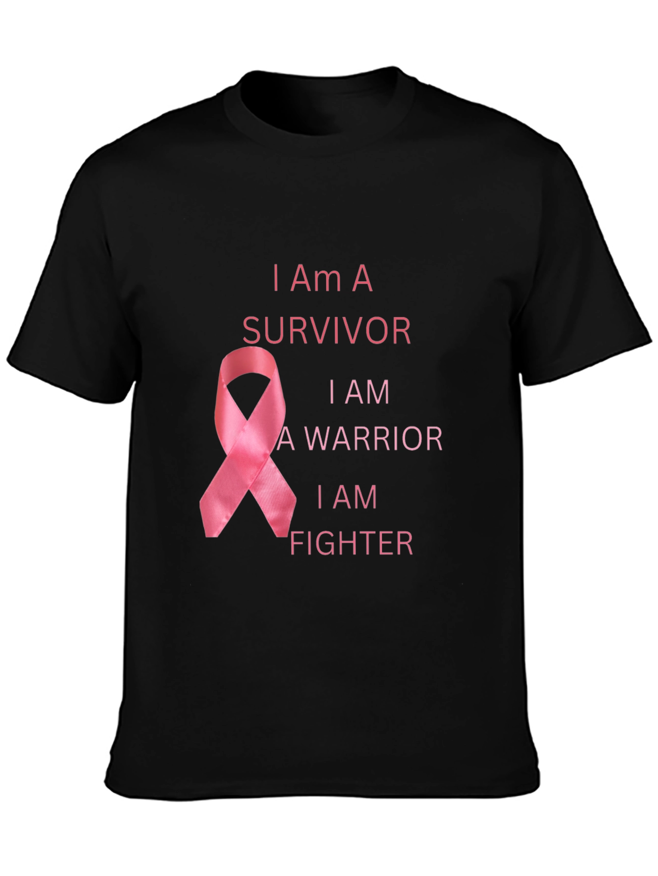 Black I Am A Survivor Breast Cancer Awareness T-Shirt view 3