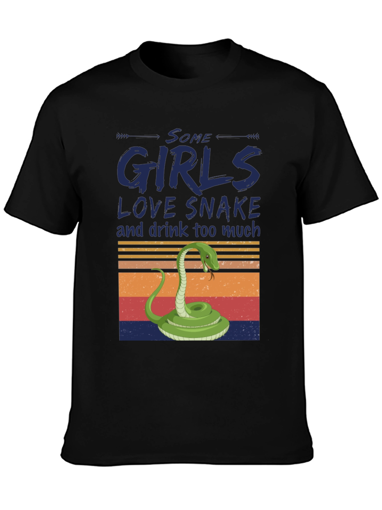 Black Some Girls Love Snake T-Shirt view 3