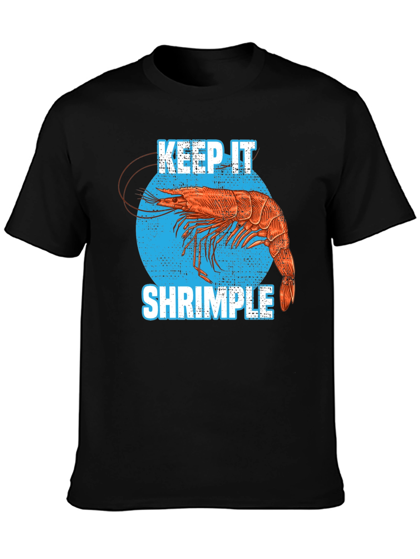 Black Keep it Shrimple T-Shirt Funny Shrimp Lover Tee view 3