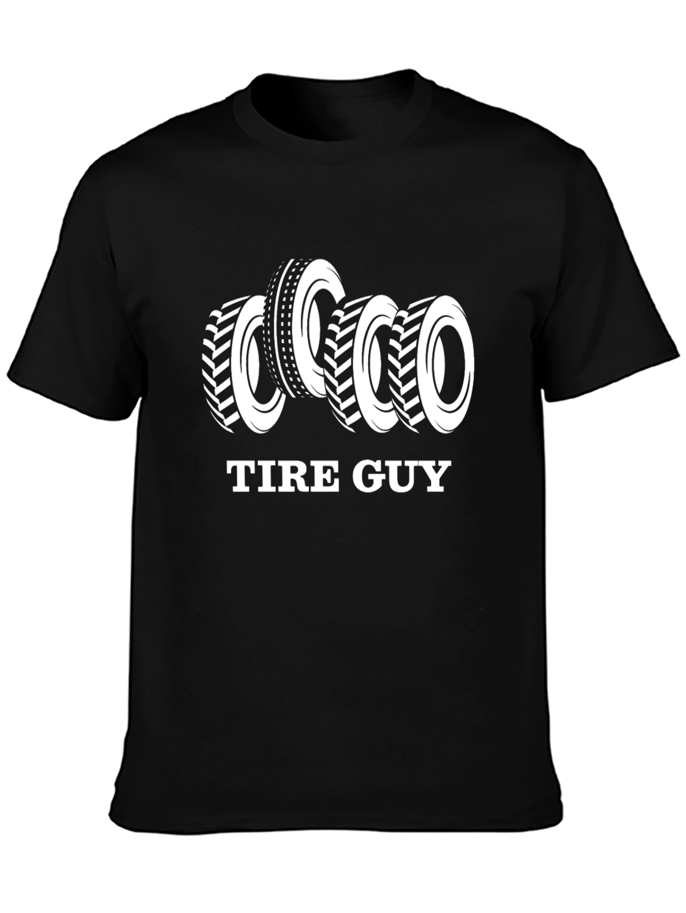 Black Tire Guy T-Shirt - Automotive Mechanic Apparel view 3