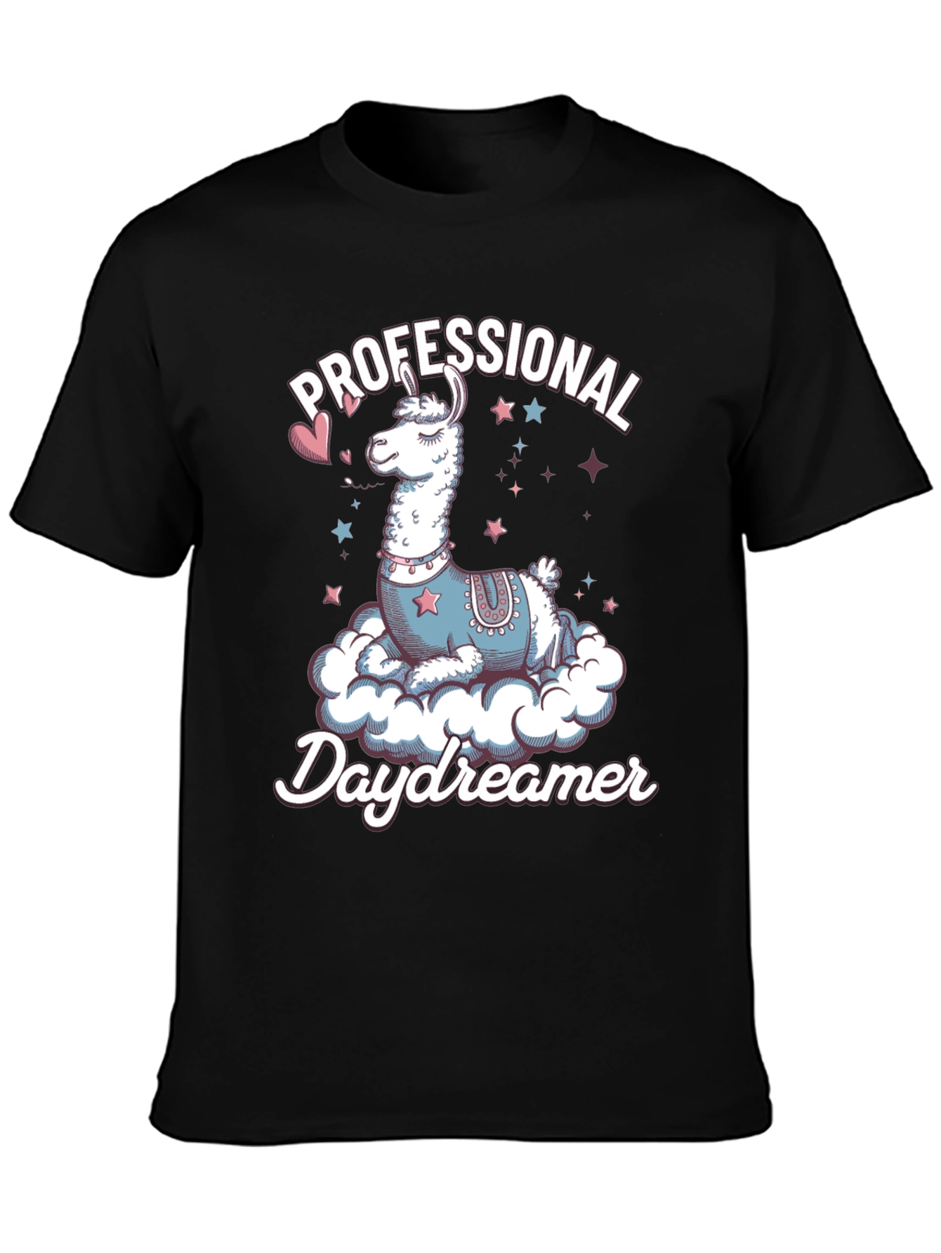 Black Professional Daydreamer Llama Graphic Tee view 3