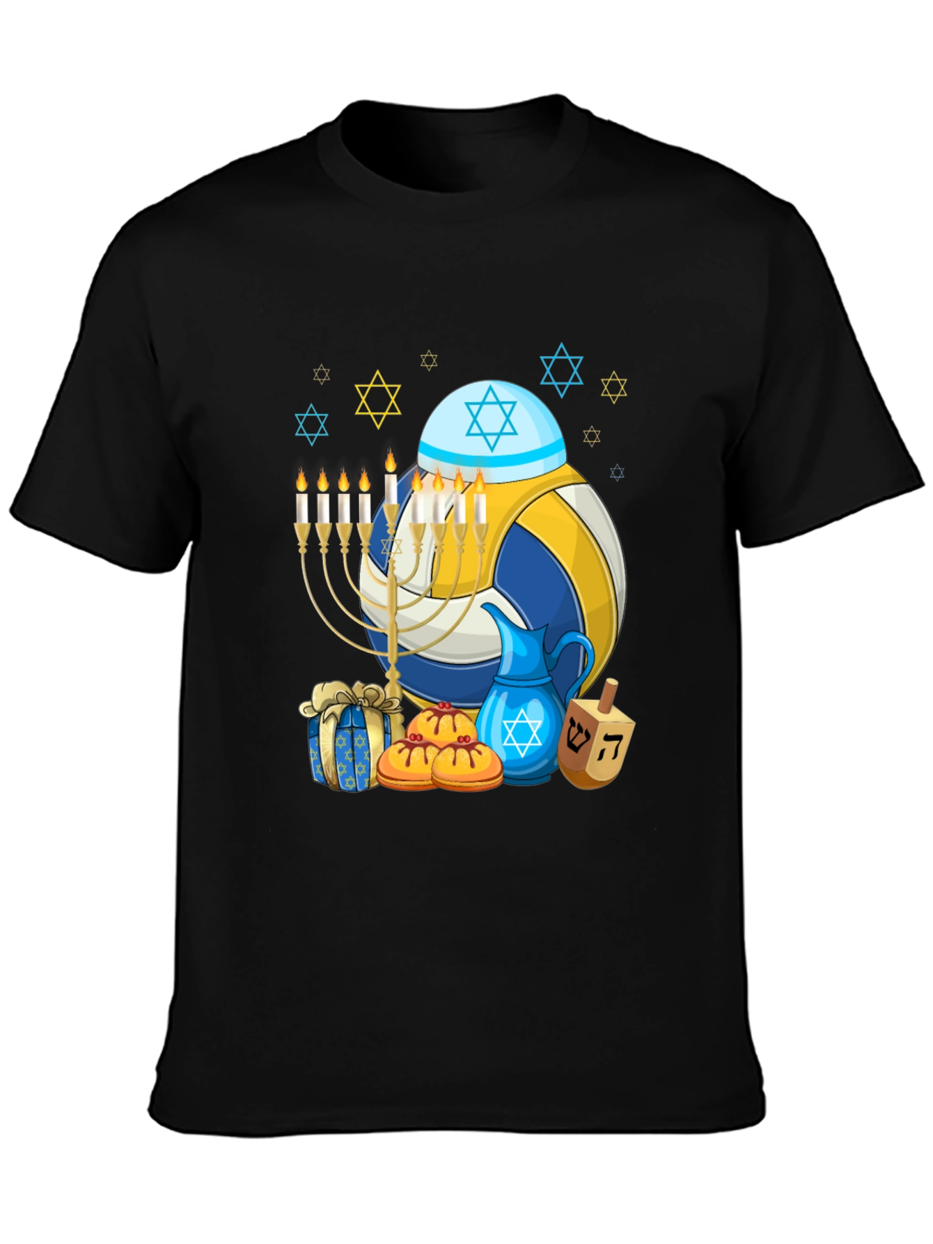 Black Hanukkah Volleyball T-Shirt view 3
