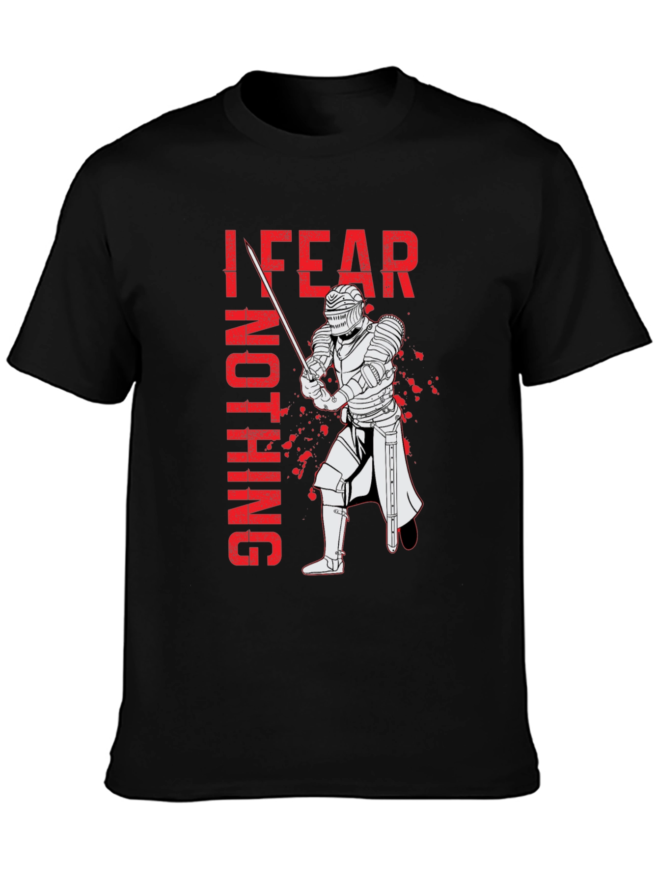 Black I Fear Nothing Graphic Tee - Knight Design view 3