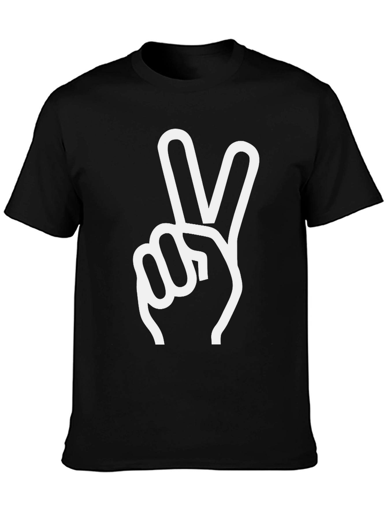 Black Peace Sign Graphic Tee - Black view 3