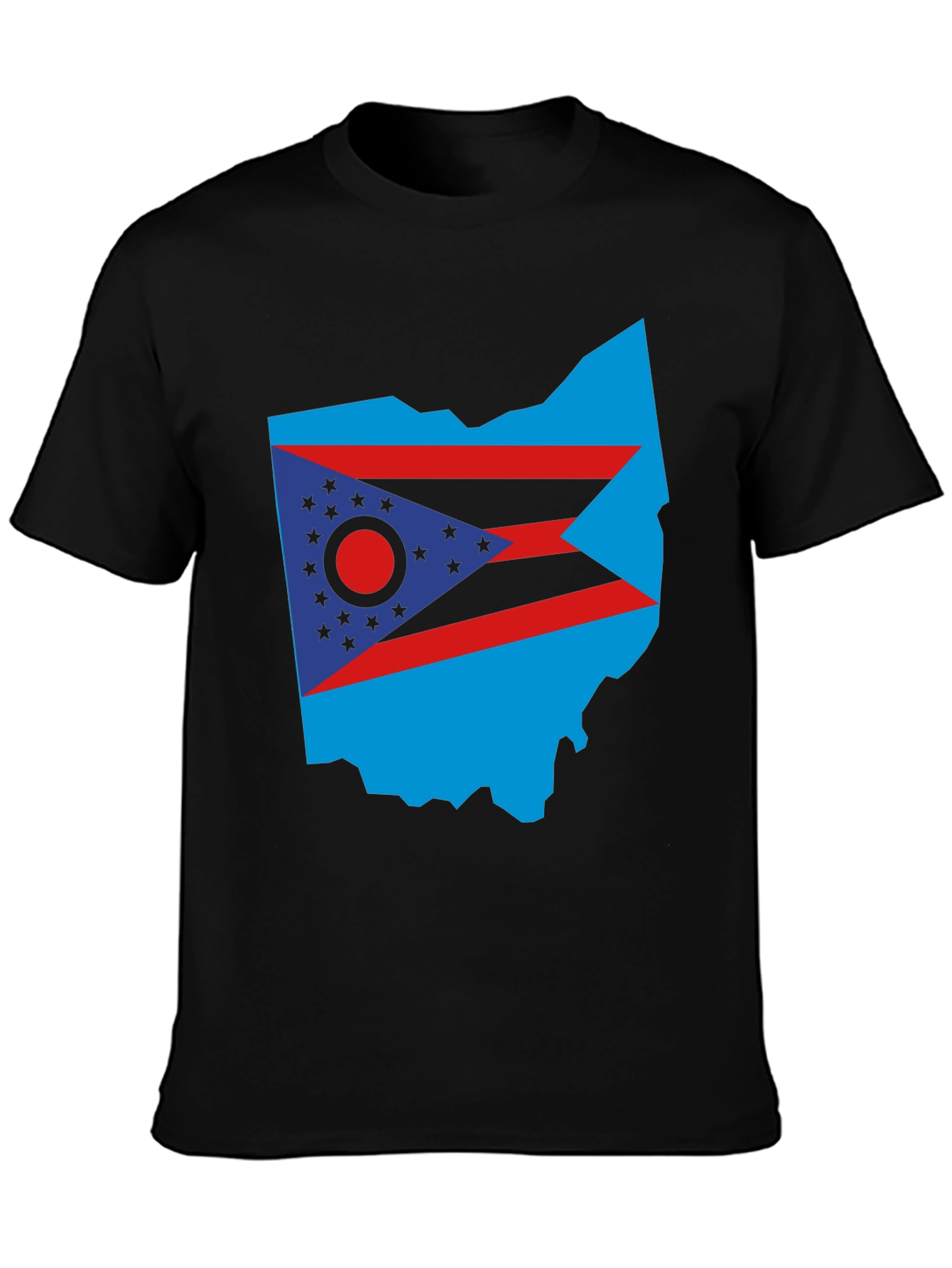 Black Ohio State Flag T-Shirt - Bold Patriotic Style view 3