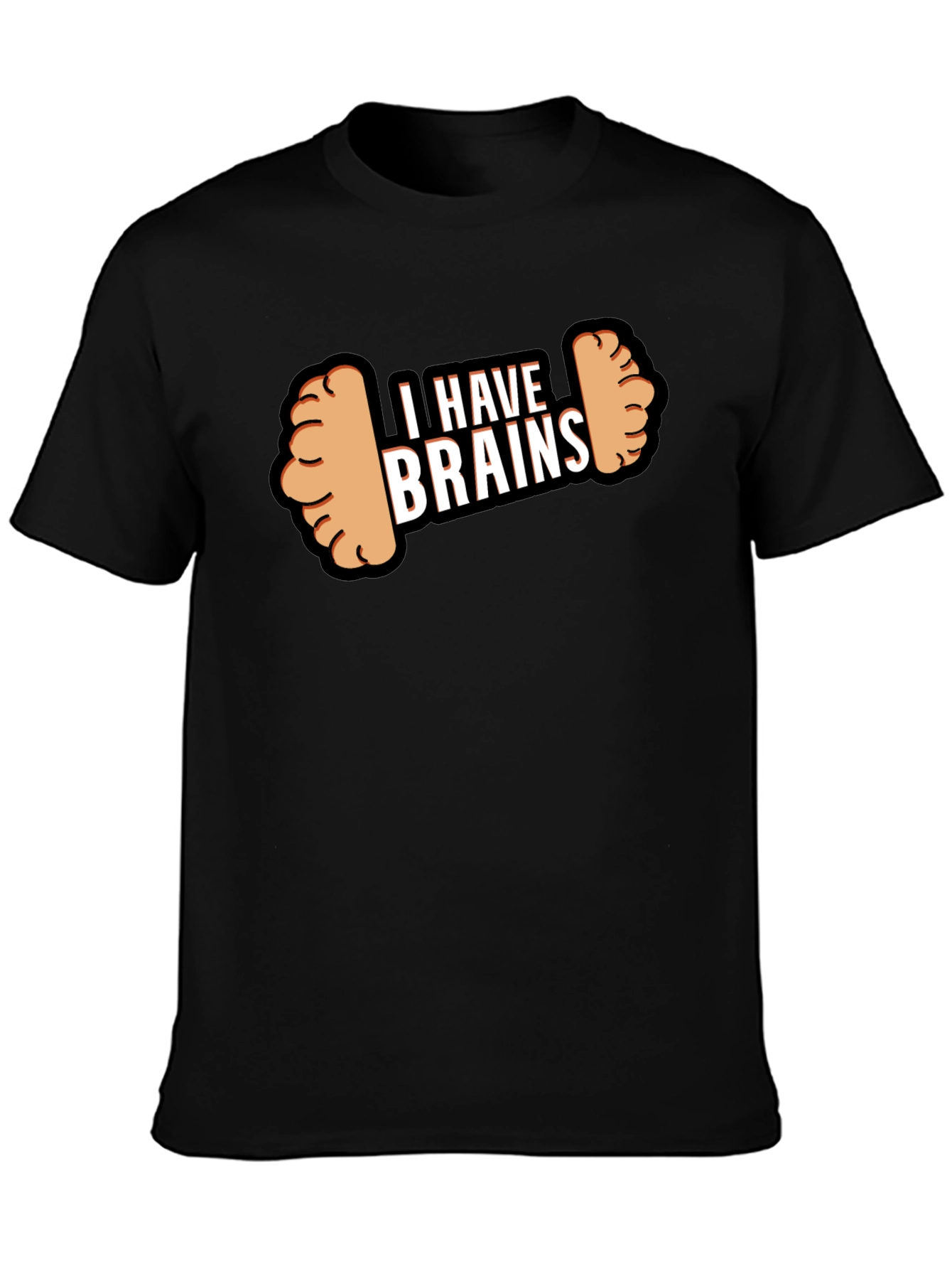 Black I Have Brains Dumbbell T-Shirt - Funny Gym Workout Tee view 3