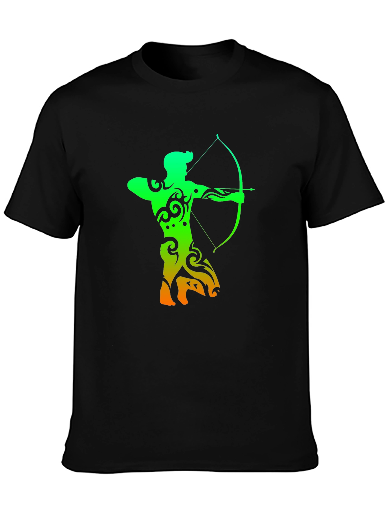 Black Archery Silhouette Graphic T-Shirt - Cool Archer Design view 3