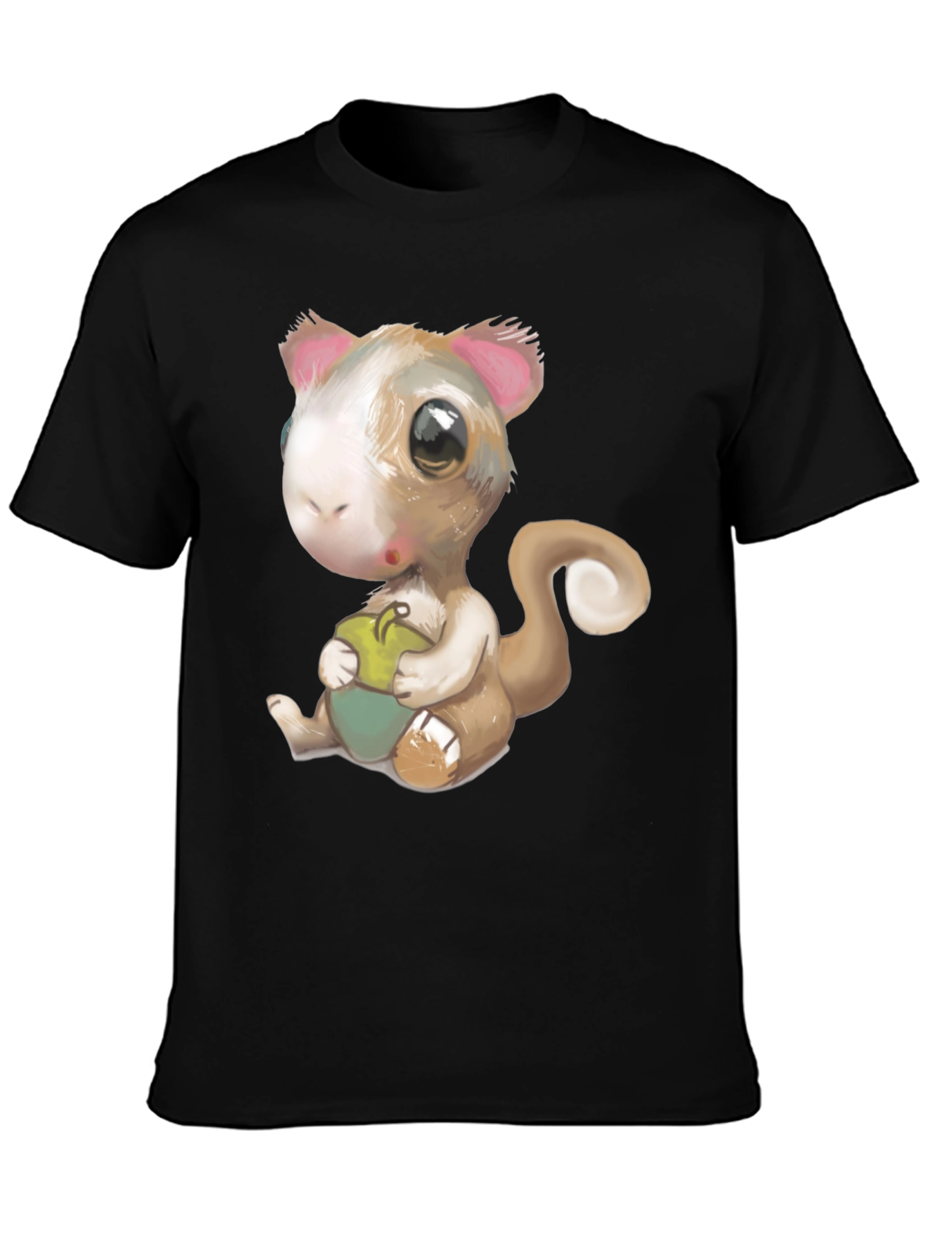 Black Cute Squirrel Graphic T-Shirt view 3