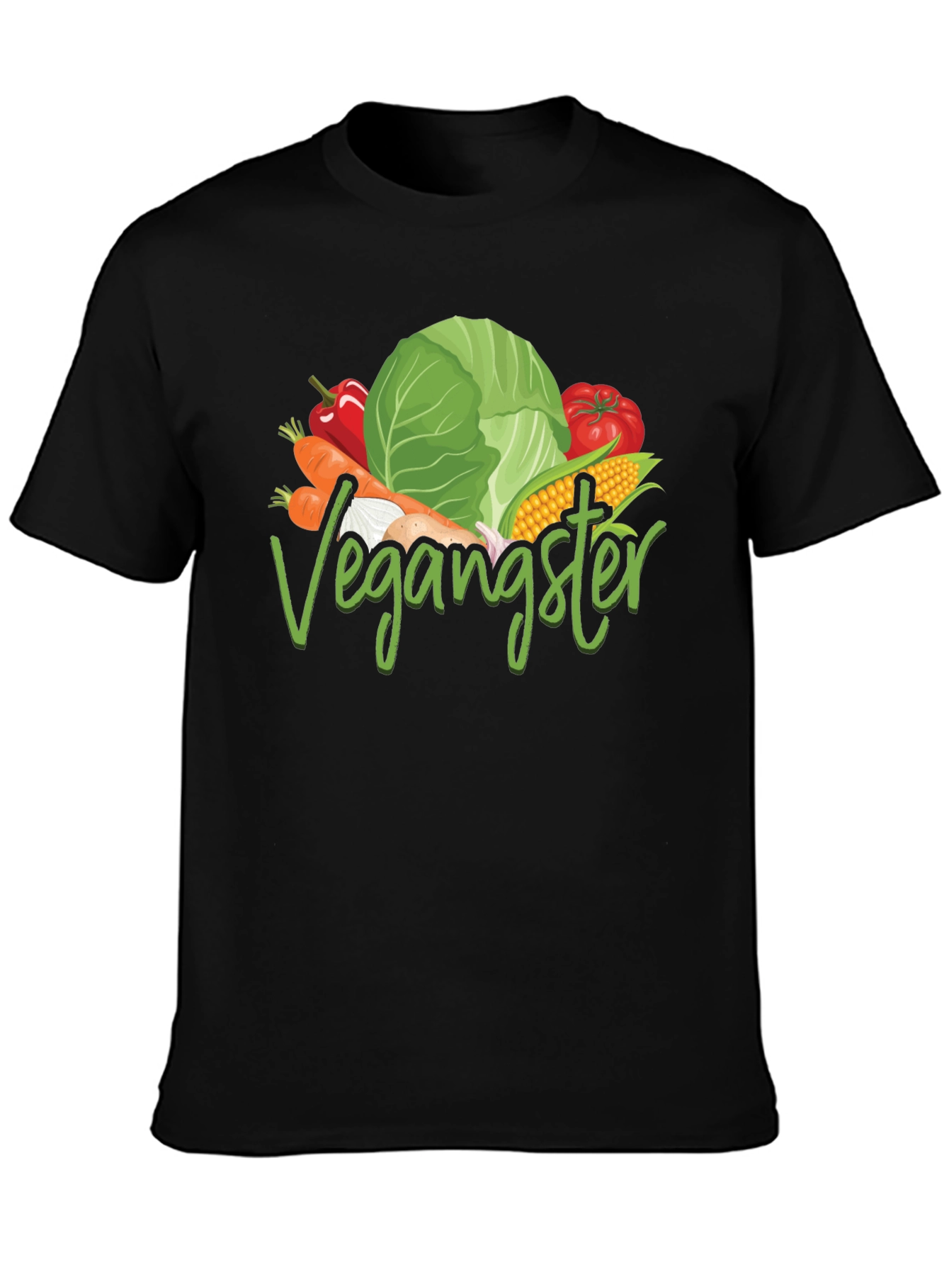 Black Vegan T-Shirt - Vegangster Tee view 3