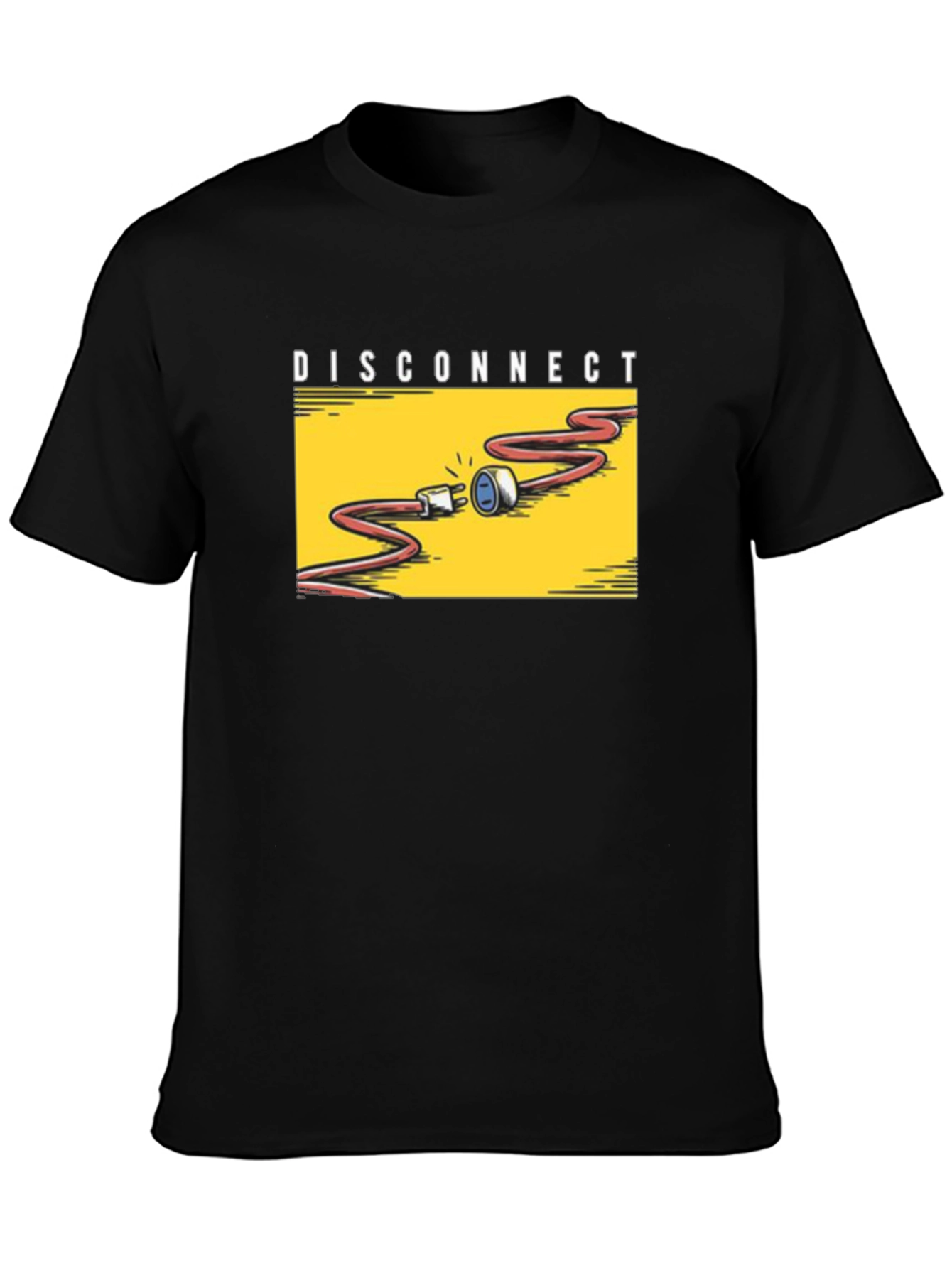 Black Disconnect Graphic Tee - Stylish & Funny  view 3