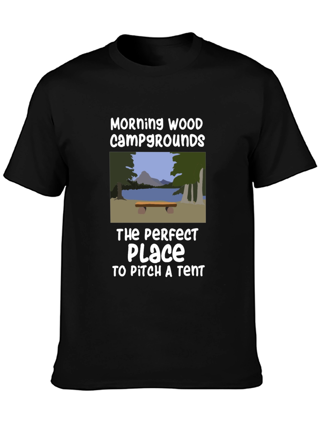 Black Morning Wood Campgrounds T-Shirt view 3