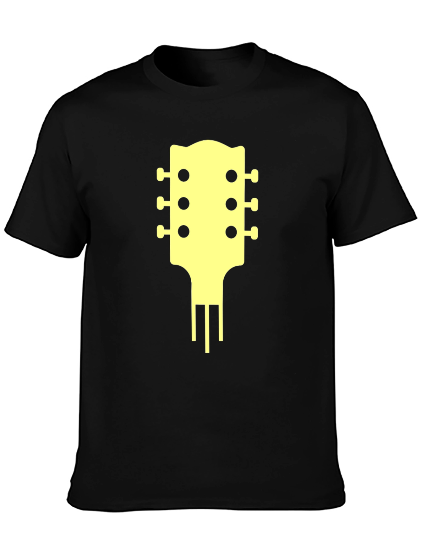 Black Guitar Headstock Graphic Tee view 3