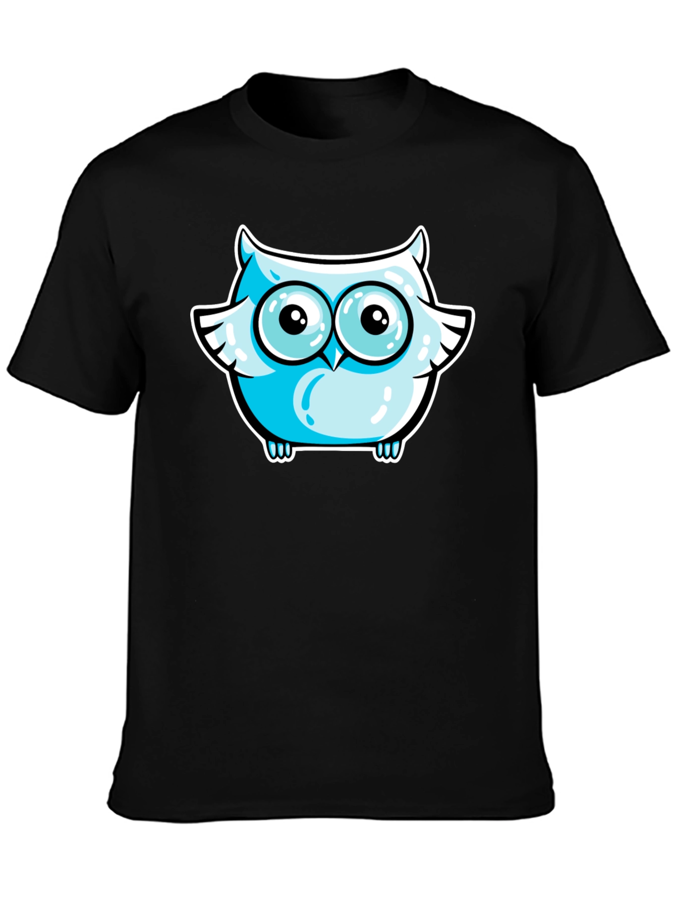 Black Cool Owl Graphic Tee - Black view 3