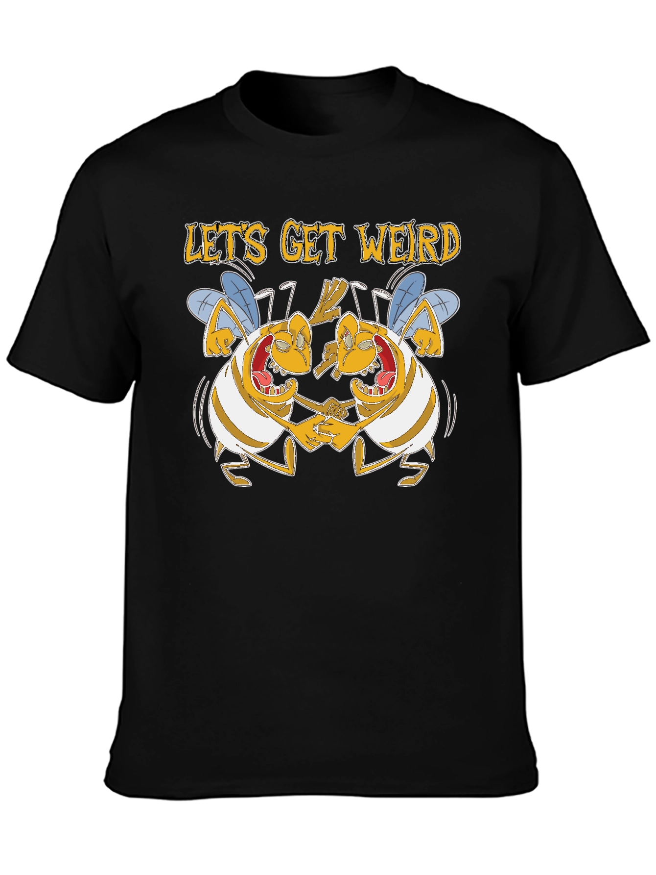 Black Lets Get Weird Graphic T-Shirt view 3
