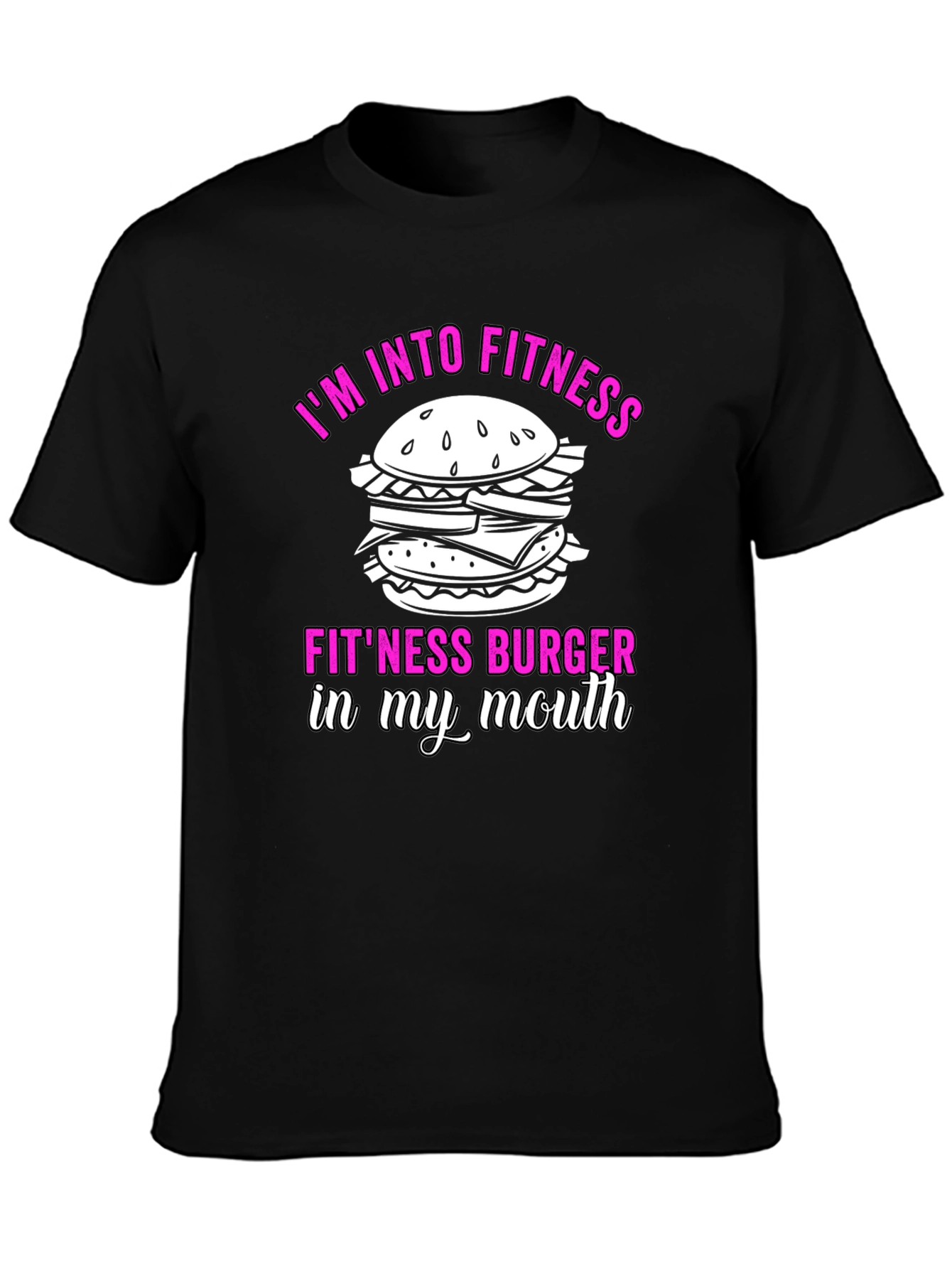 Black Fitness Burger Graphic T-Shirt - Funny Workout Tee view 3