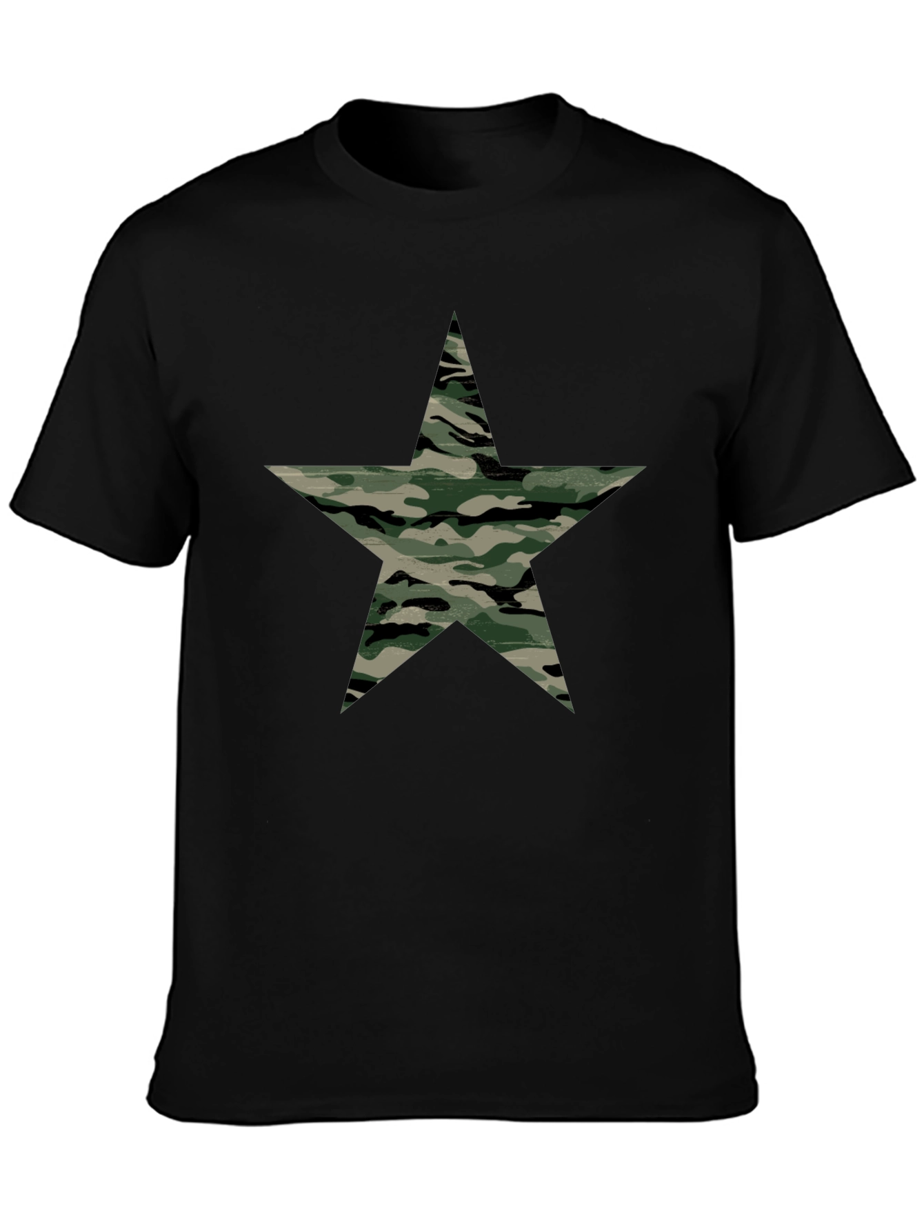Black Camo Star Graphic Black T-Shirt view 3