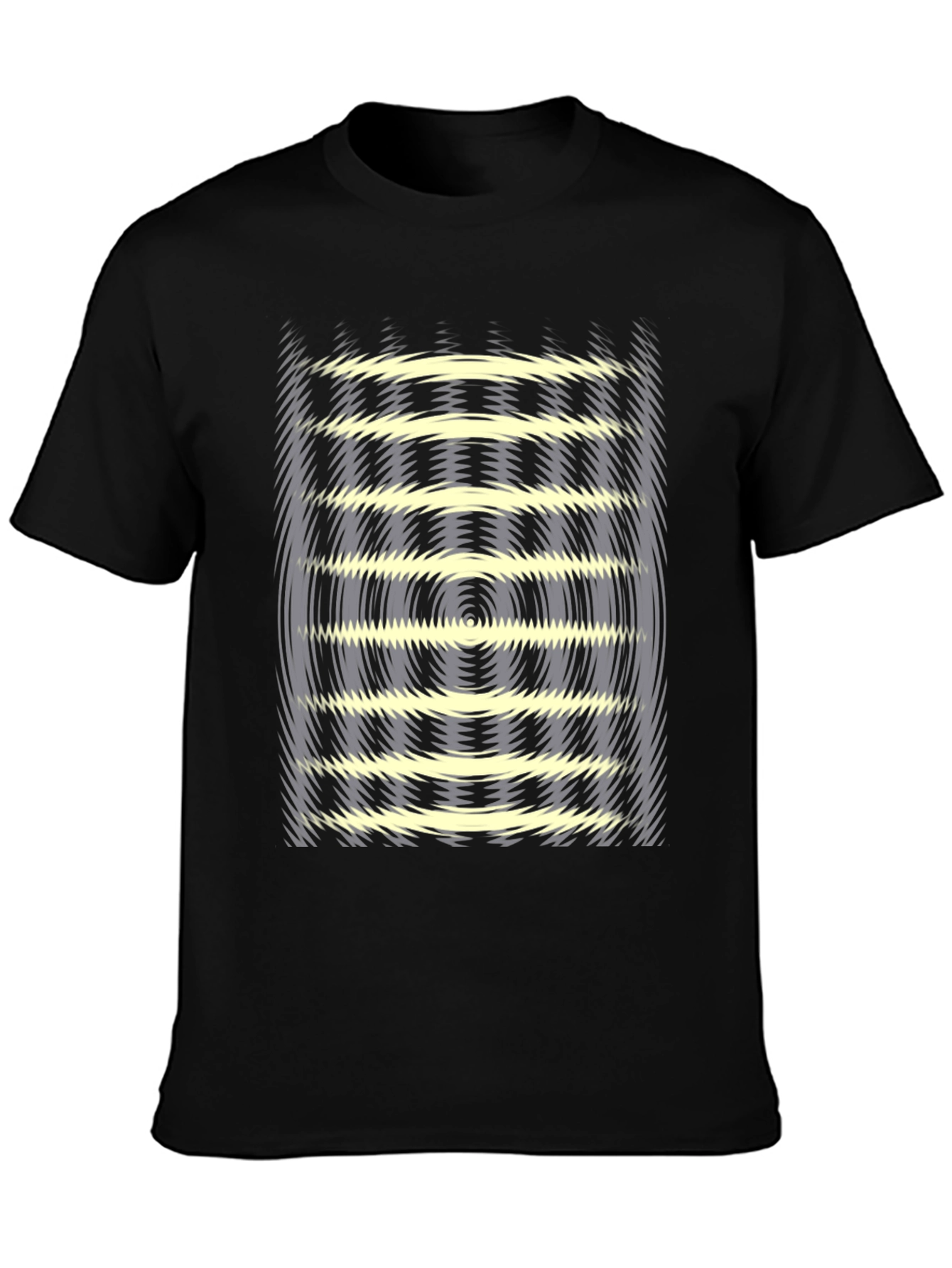 Black Optical Illusion Graphic Tee - Black view 3