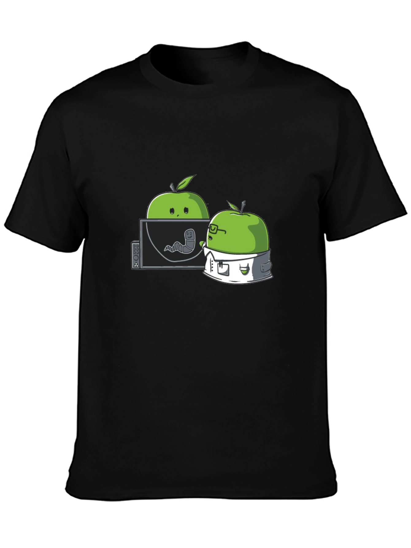 Black Apple Worm Lab T-Shirt - Funny Science Tee view 3