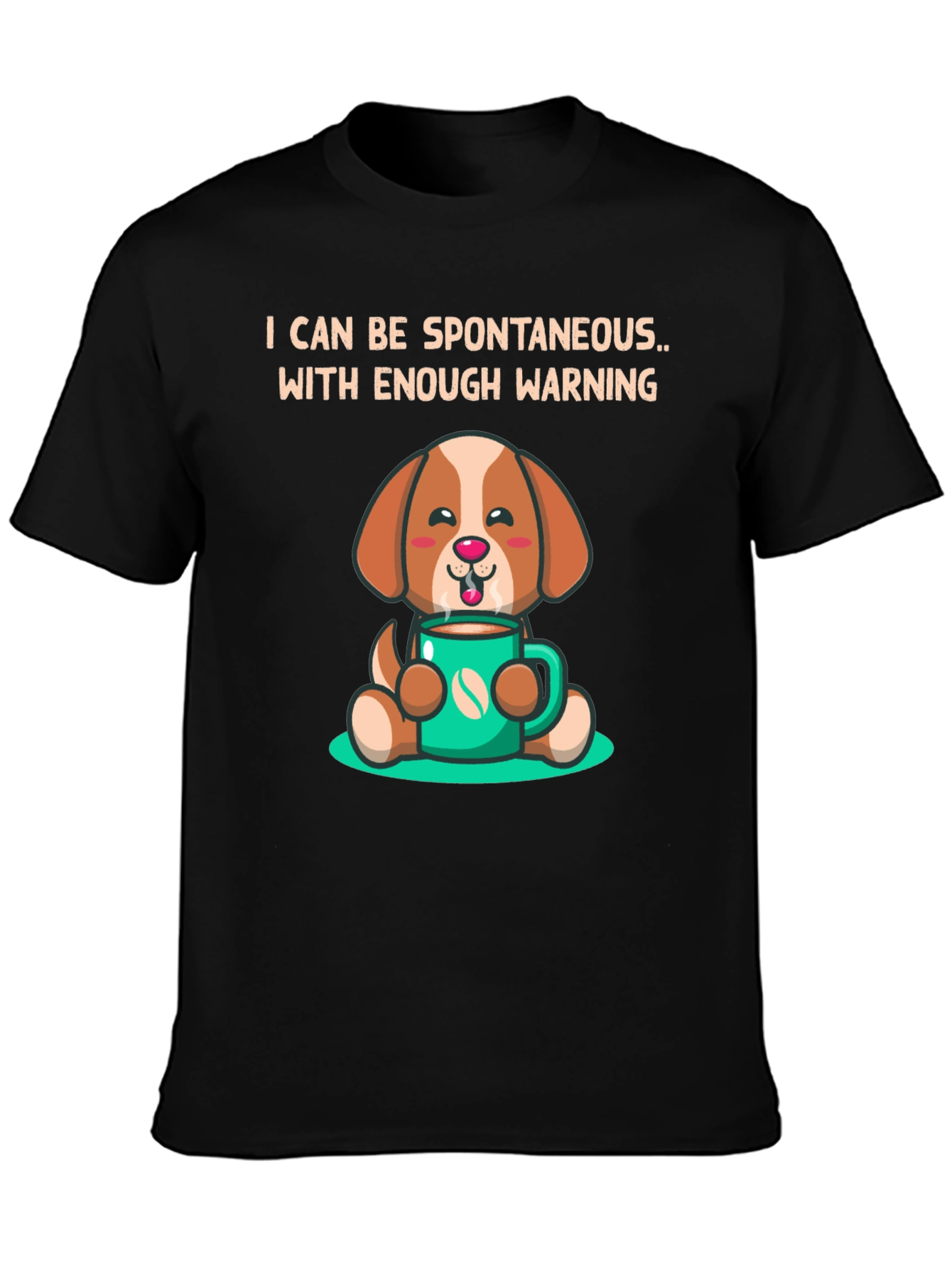 Black Spontaneous Dog Lover T-Shirt view 3