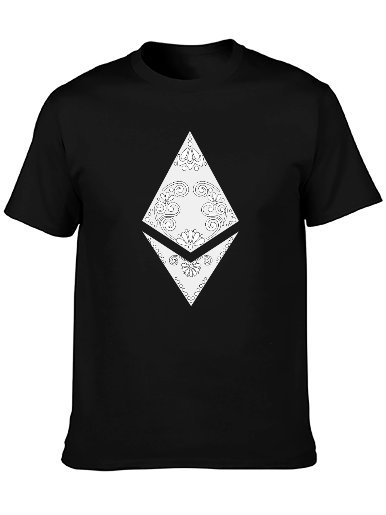 Black Ethereum Diamond T-Shirt - Black Crypto Tee view 3