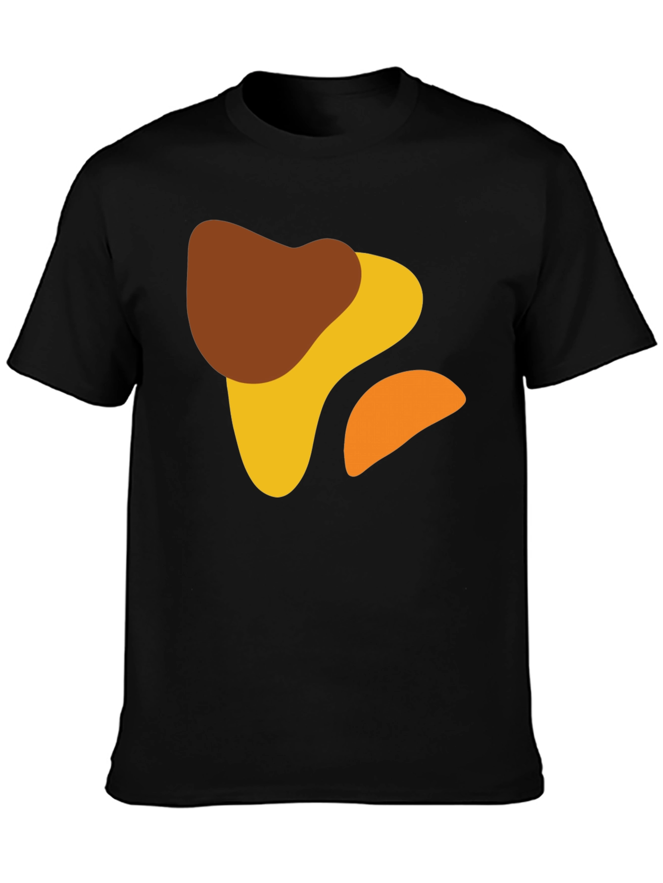 Black Abstract Shapes Black T-Shirt - Modern Art Design view 3