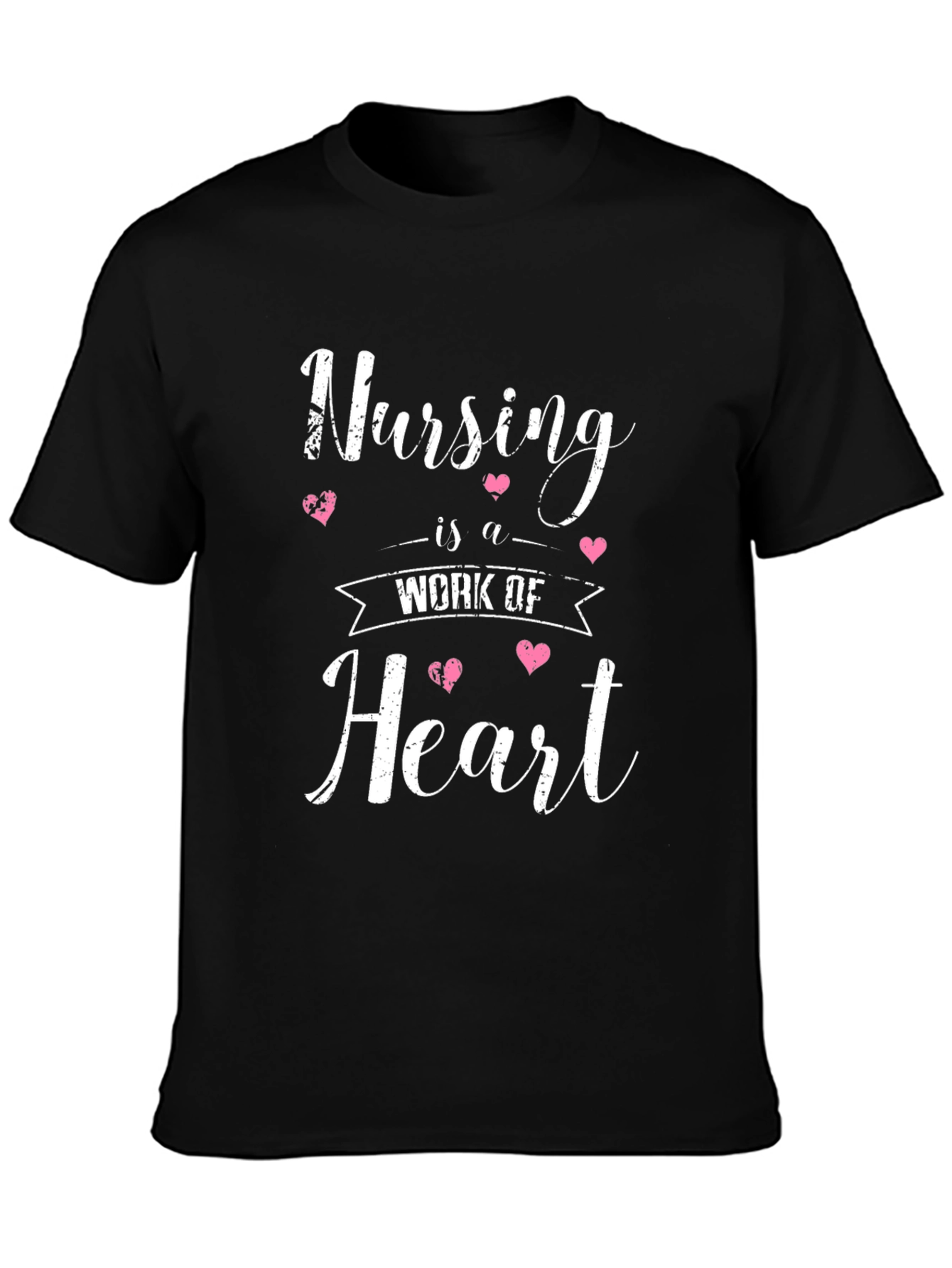 Black Nursing is a Work of Heart T-Shirt view 3