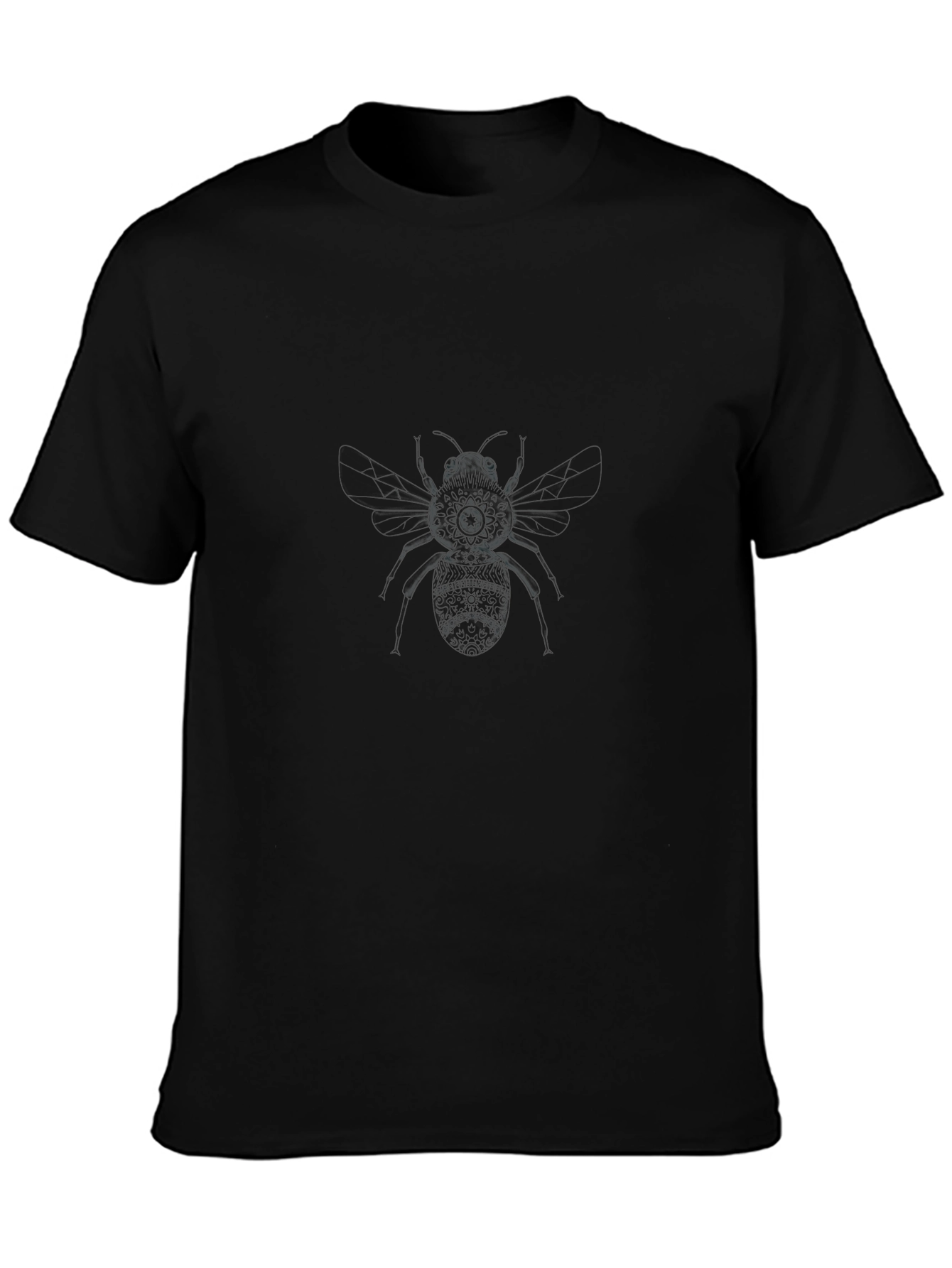 Black Men's Solid Black Crew Neck T-Shirt view 3
