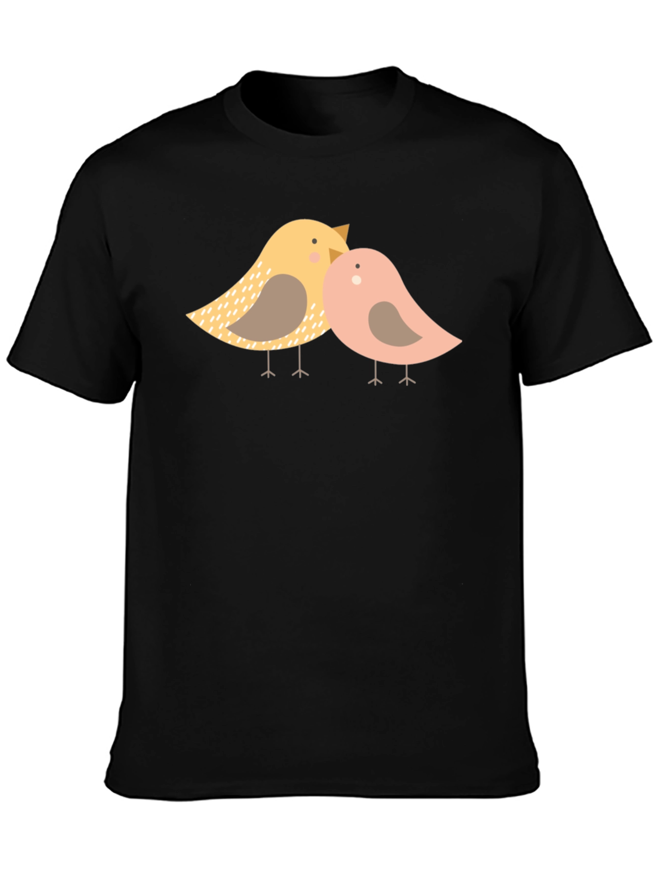 Black Cute Bird Graphic Tee - Black view 3